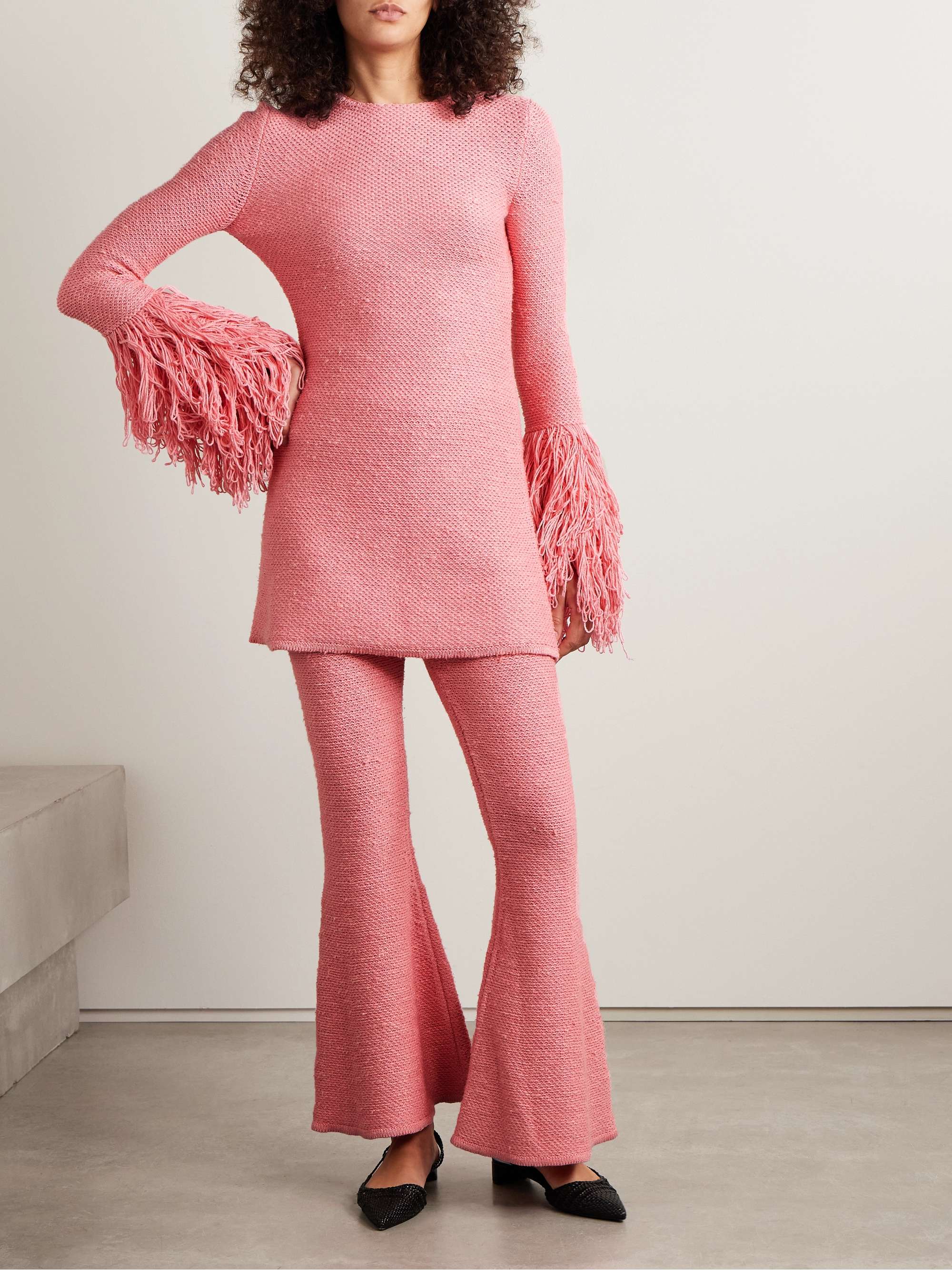 Karpo cashmere and silk-blend flared pants view