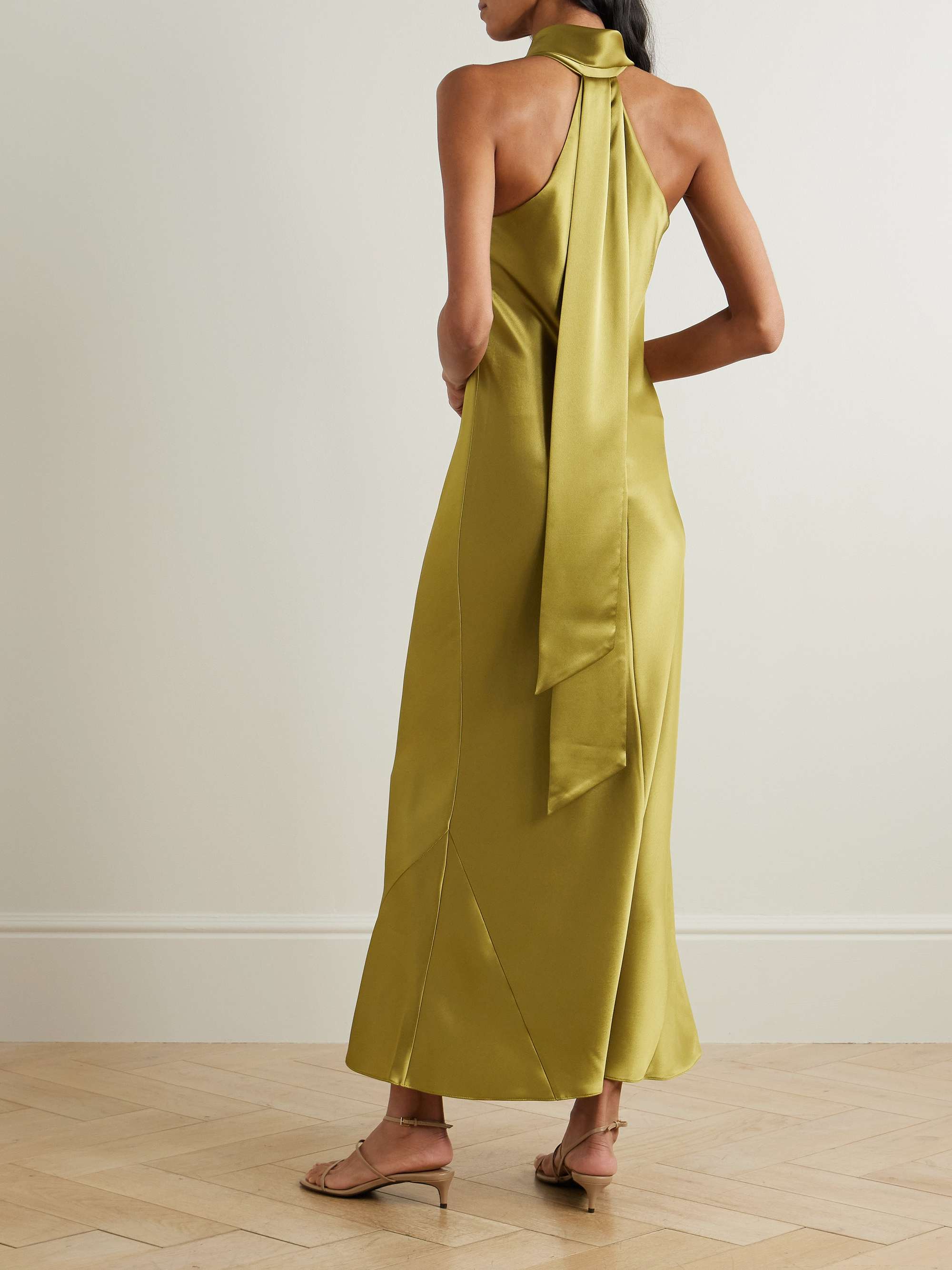 Pandora satin halterneck midi dress view