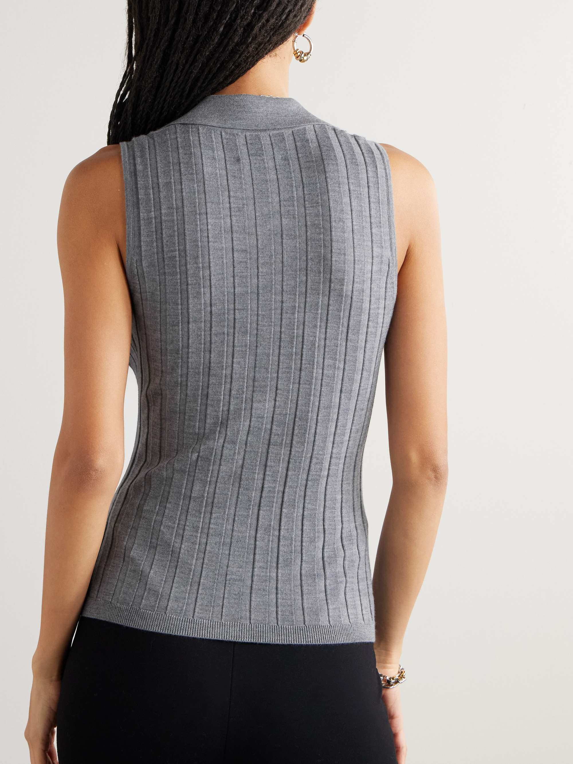 Ribbed wool vest view
