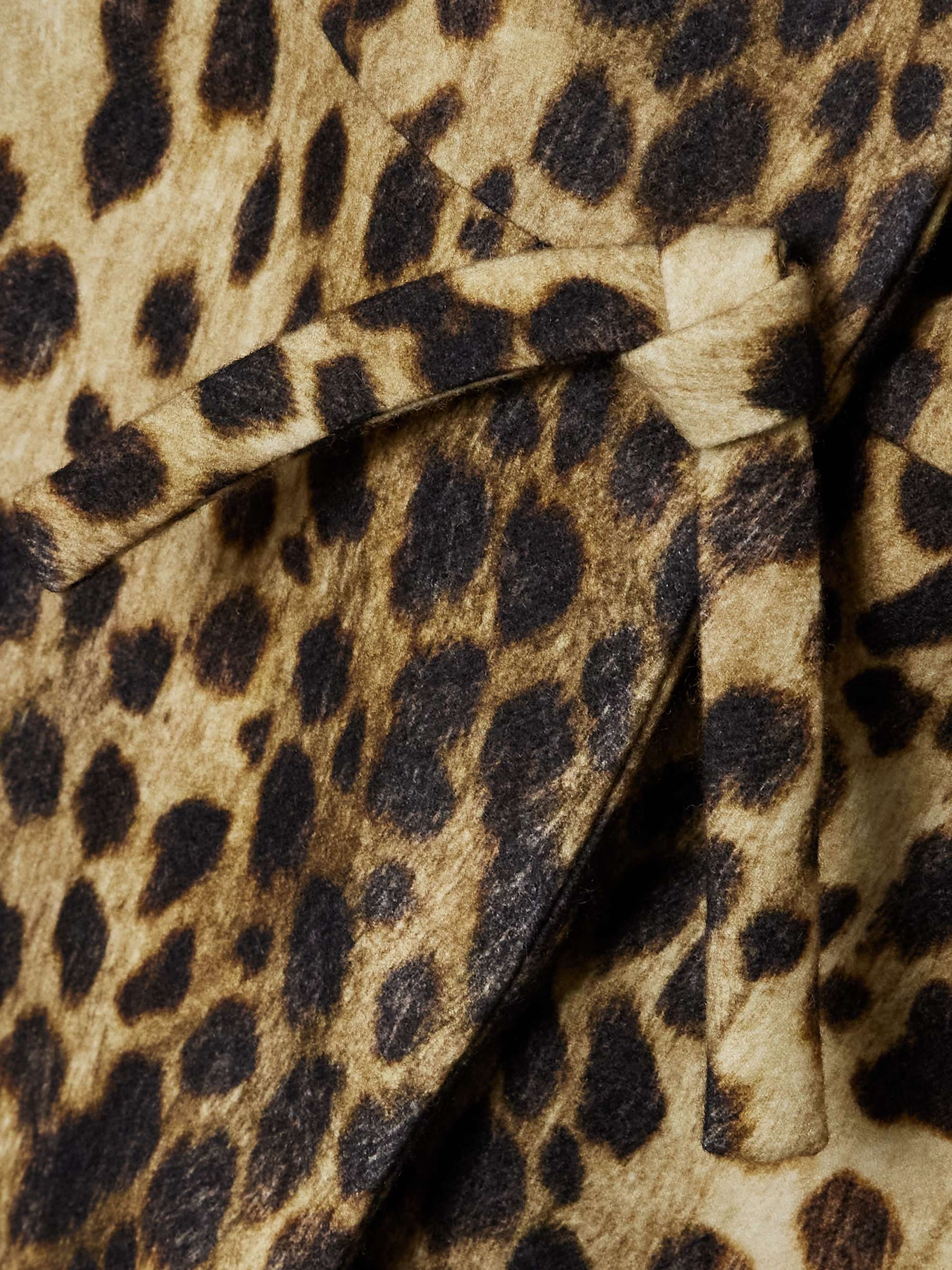 Bow-detailed jaguar-print wool-felt coat view