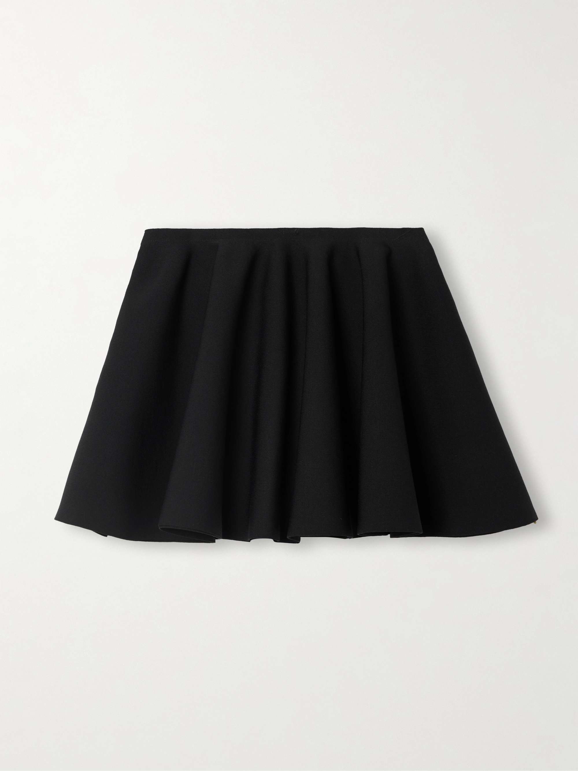 Pleated stretch-knit mini skirt view