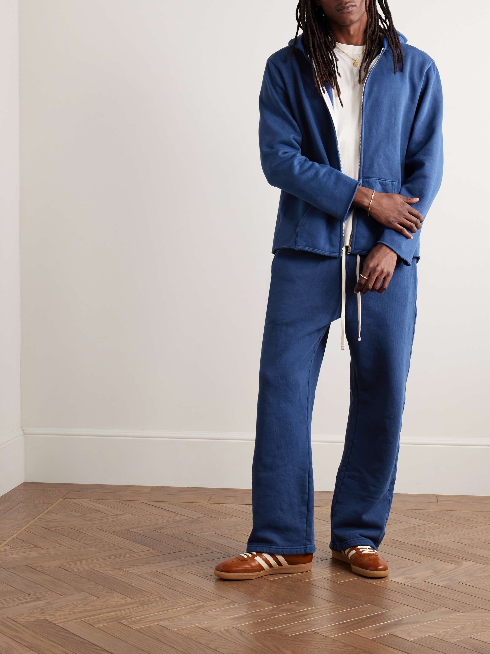 Straight-Leg Garment-Dyed Cotton-Jersey Sweatpants view