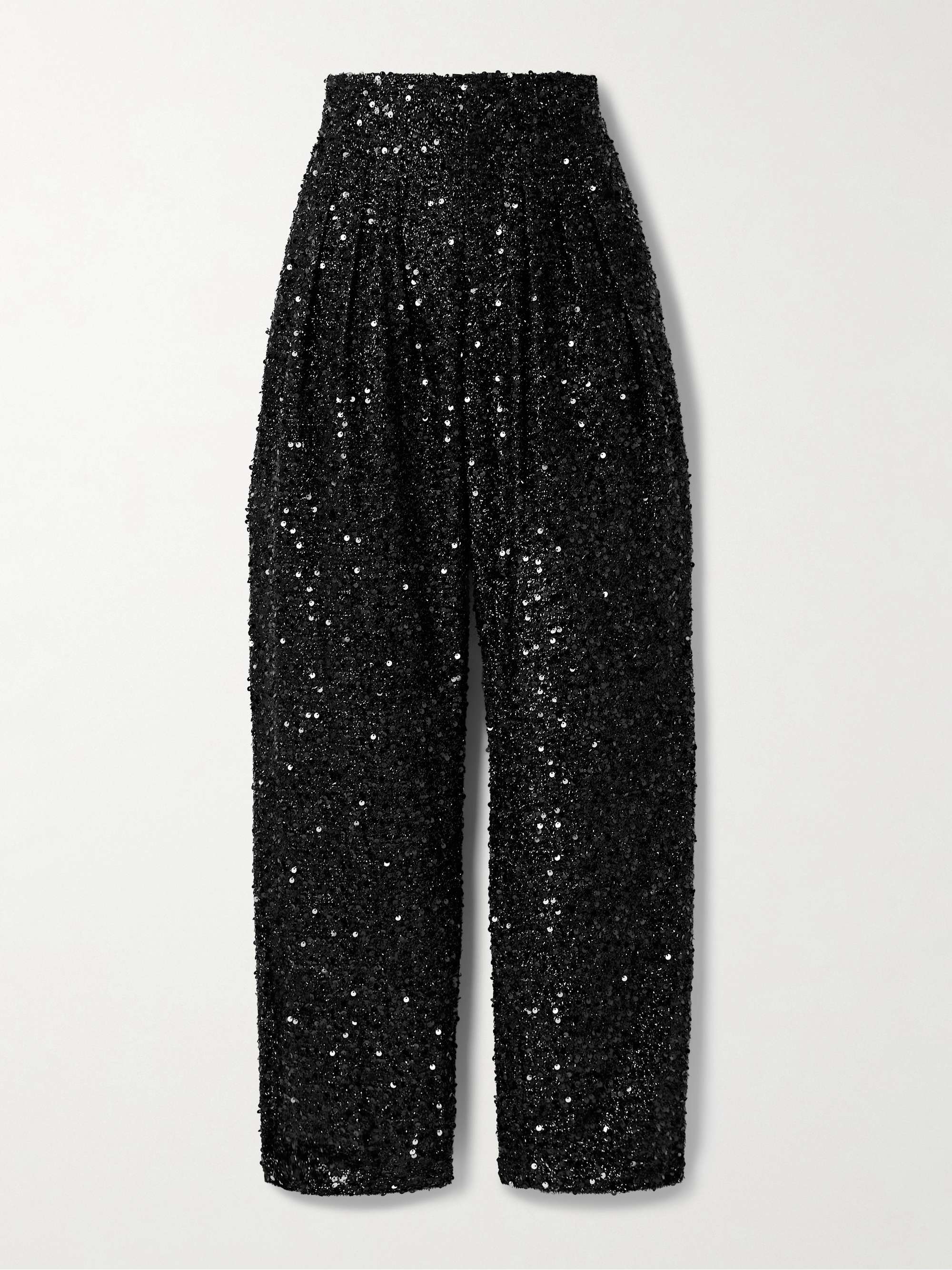 Aras pleated sequined metallic tulle tapered pants view