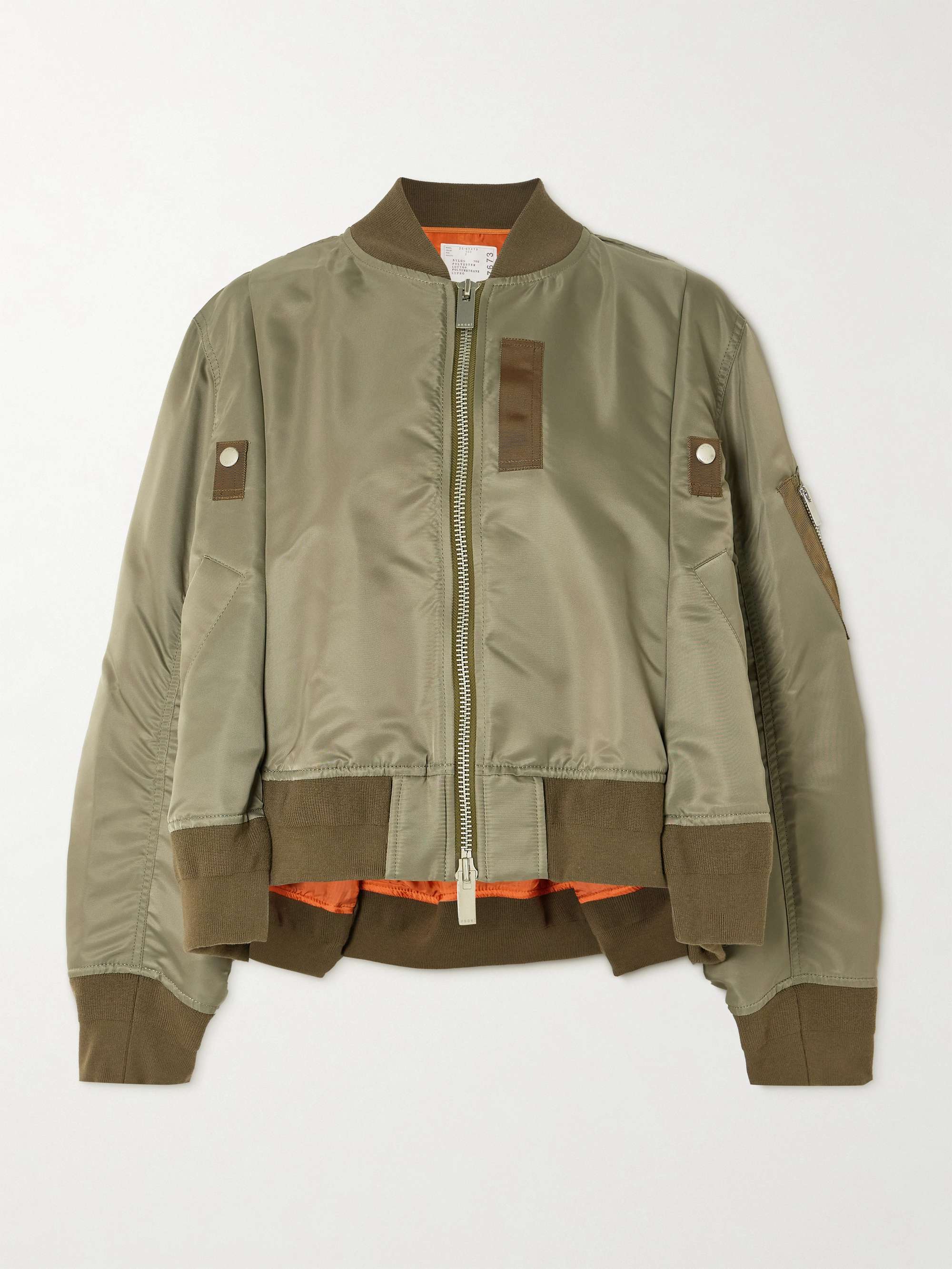 Grosgrain-trimmed shell bomber jacket view