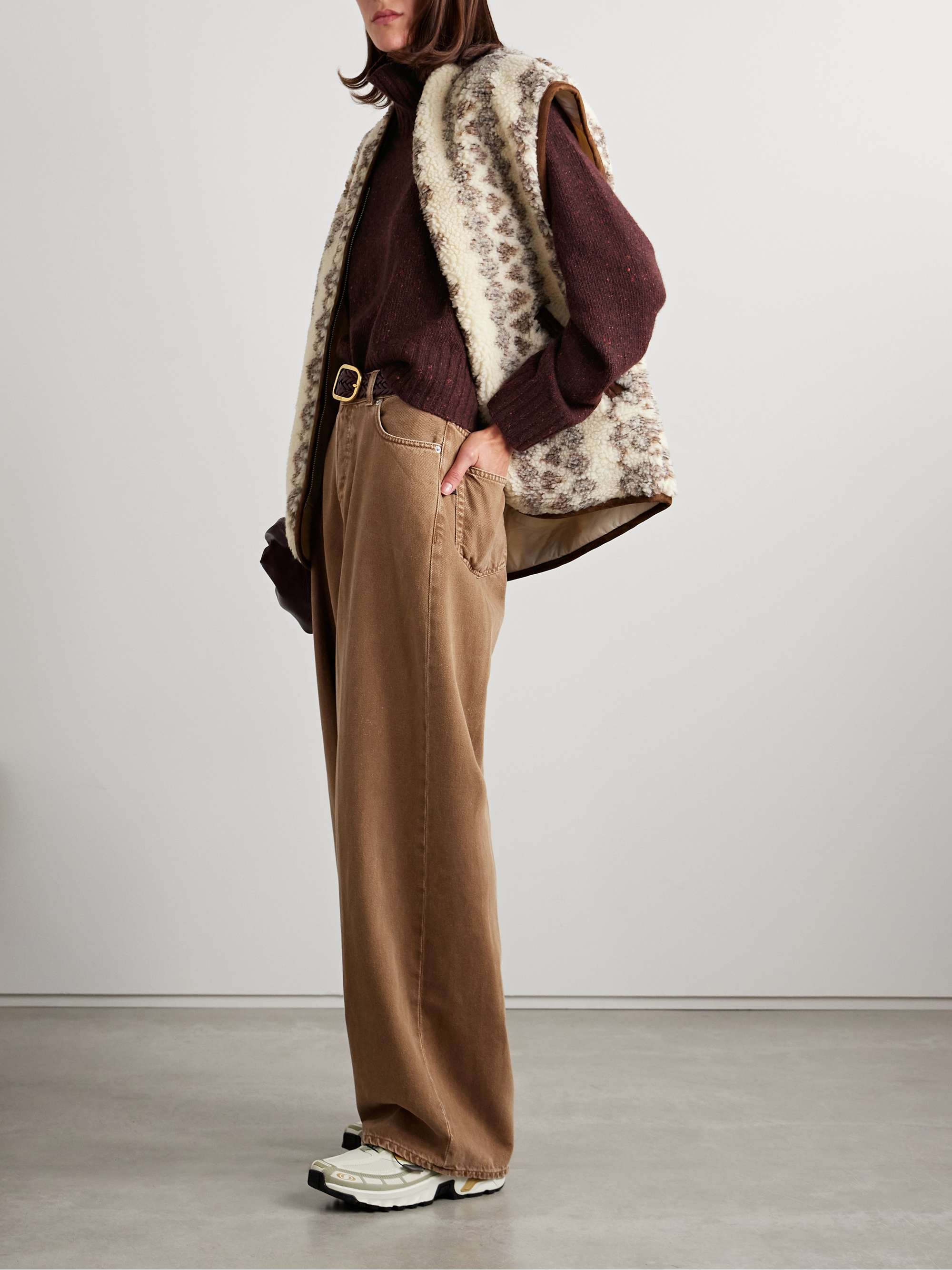 Cropped recycled-cashmere and merino wool-blend turtleneck sweater view