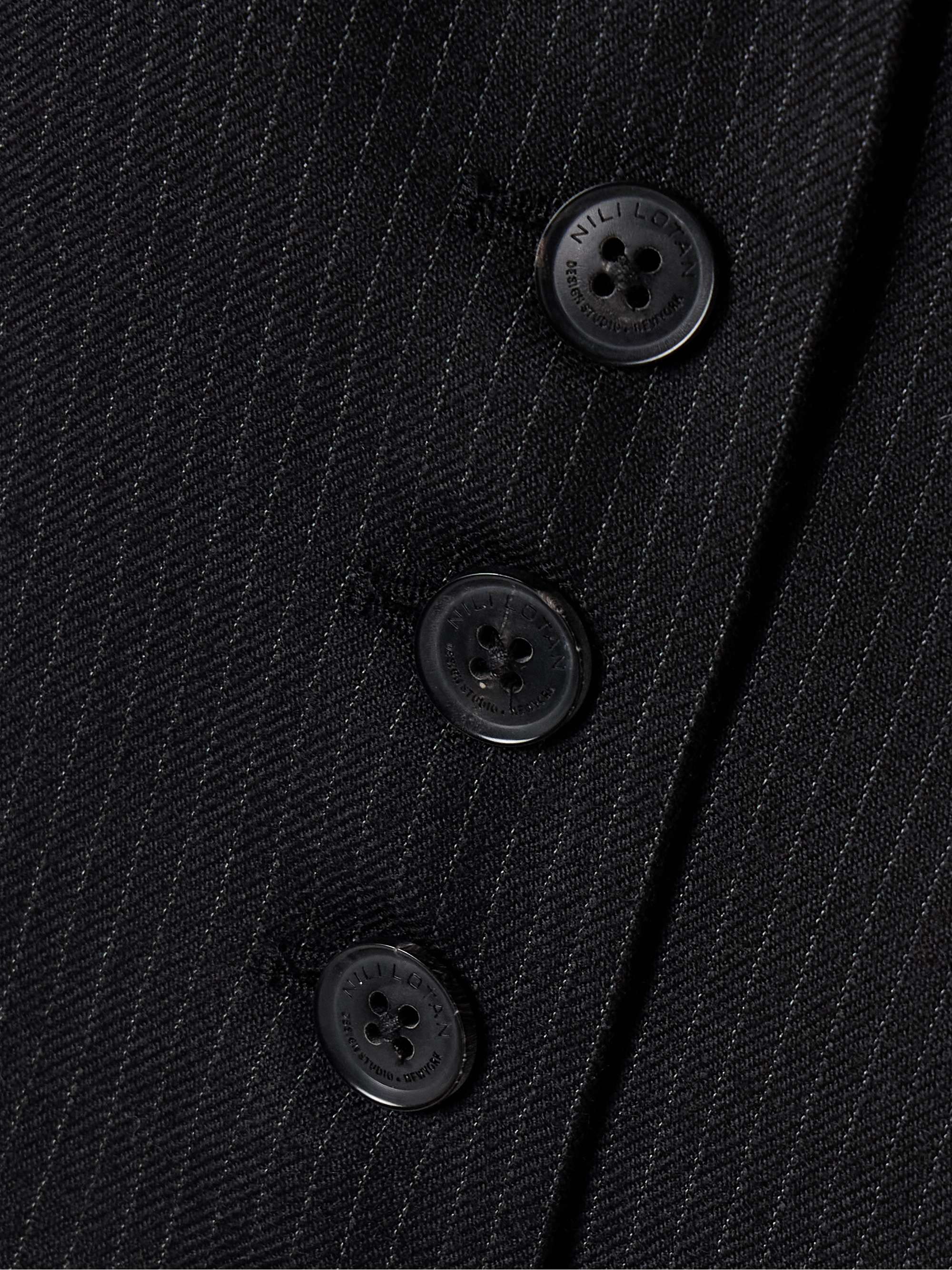 Angelina pinstriped wool-twill vest view
