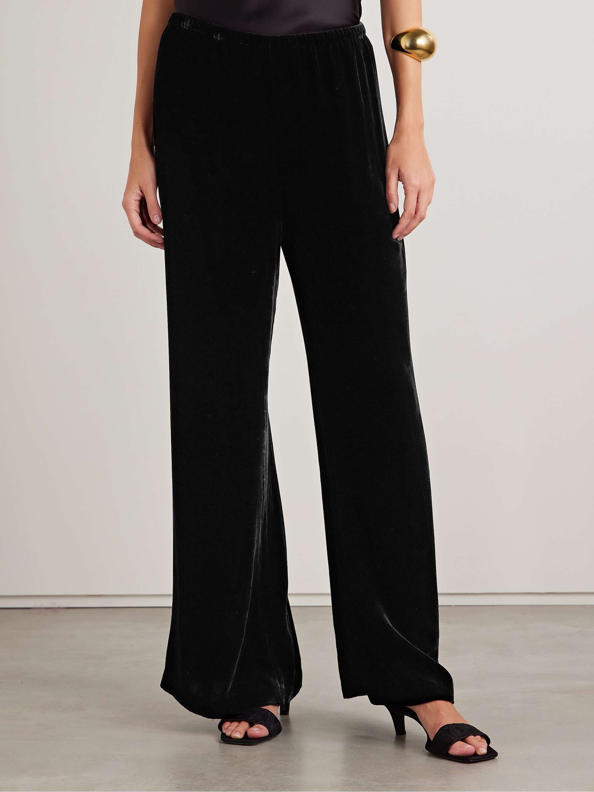 Velvet wide-leg pants view
