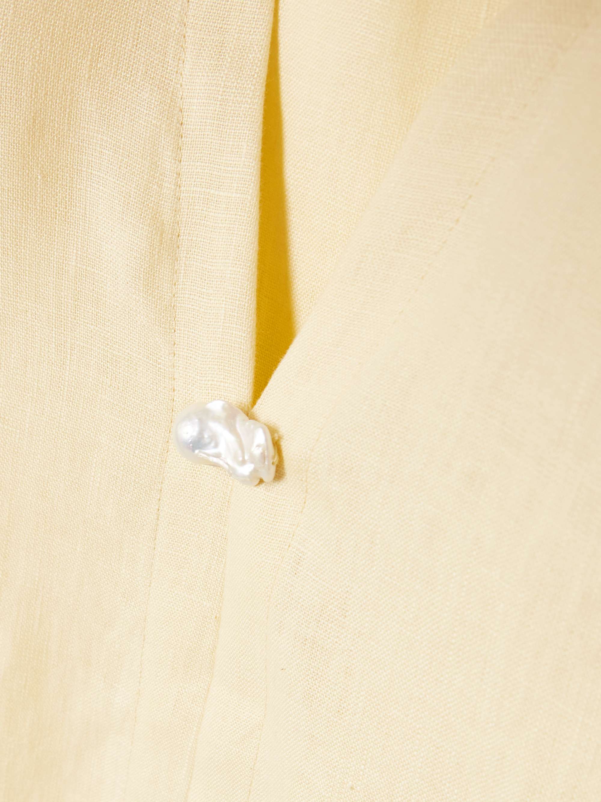 Pearl-embellished linen kaftan view