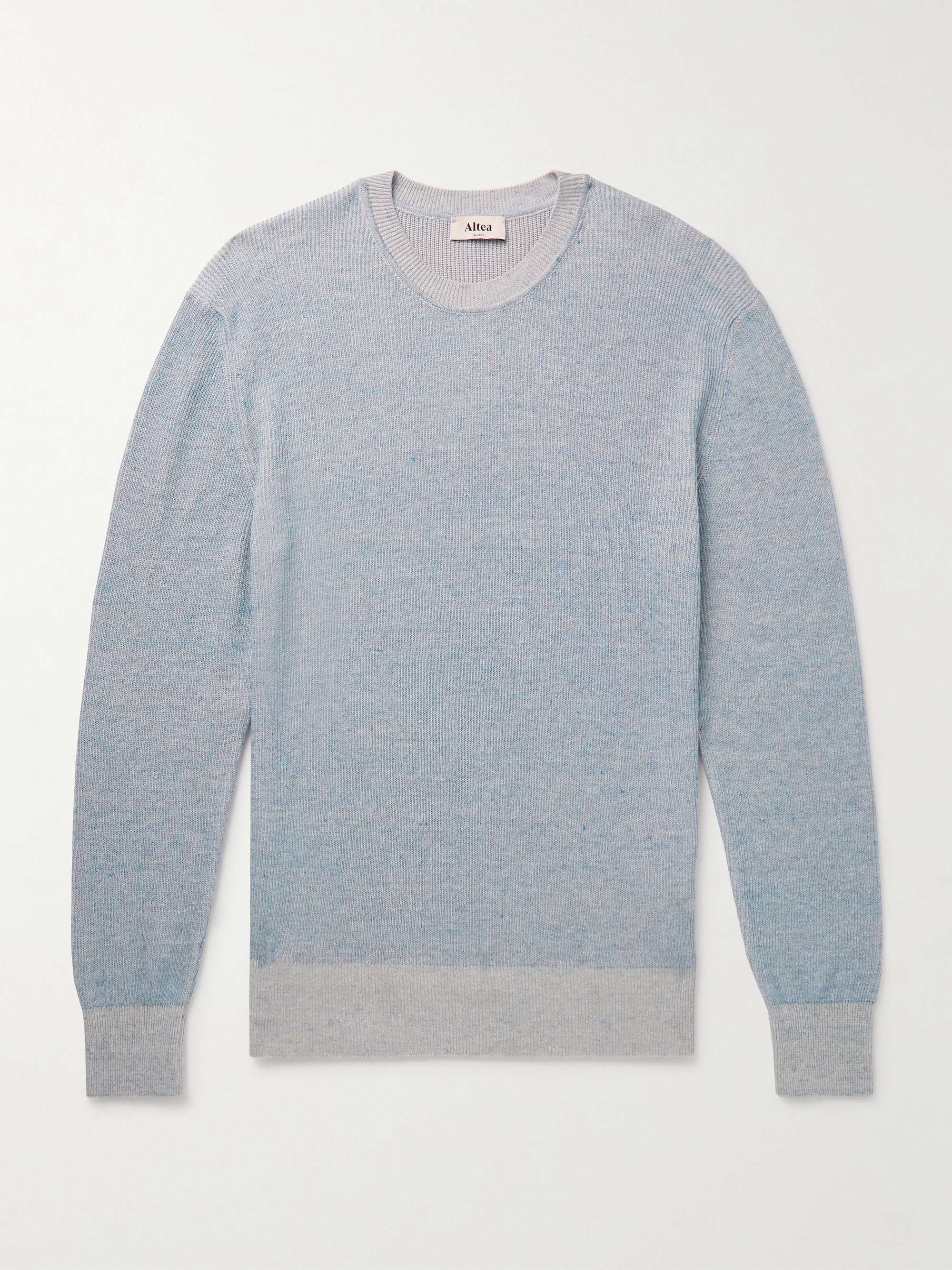 Slim-Fit Ribbed Linen and Cotton-Blend Sweater view