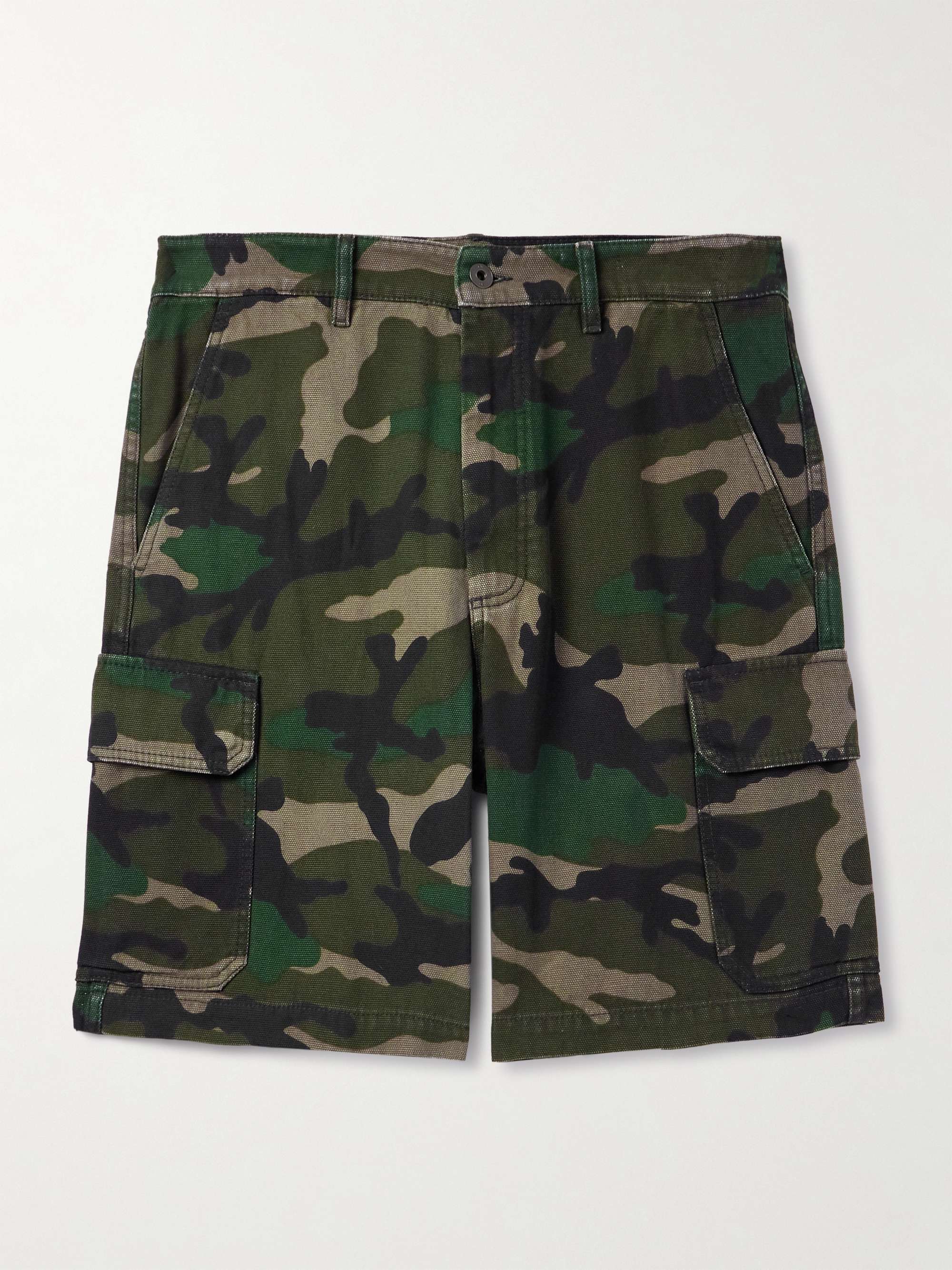 Straight-Leg Camouflage-Print Canvas Cargo Shorts view