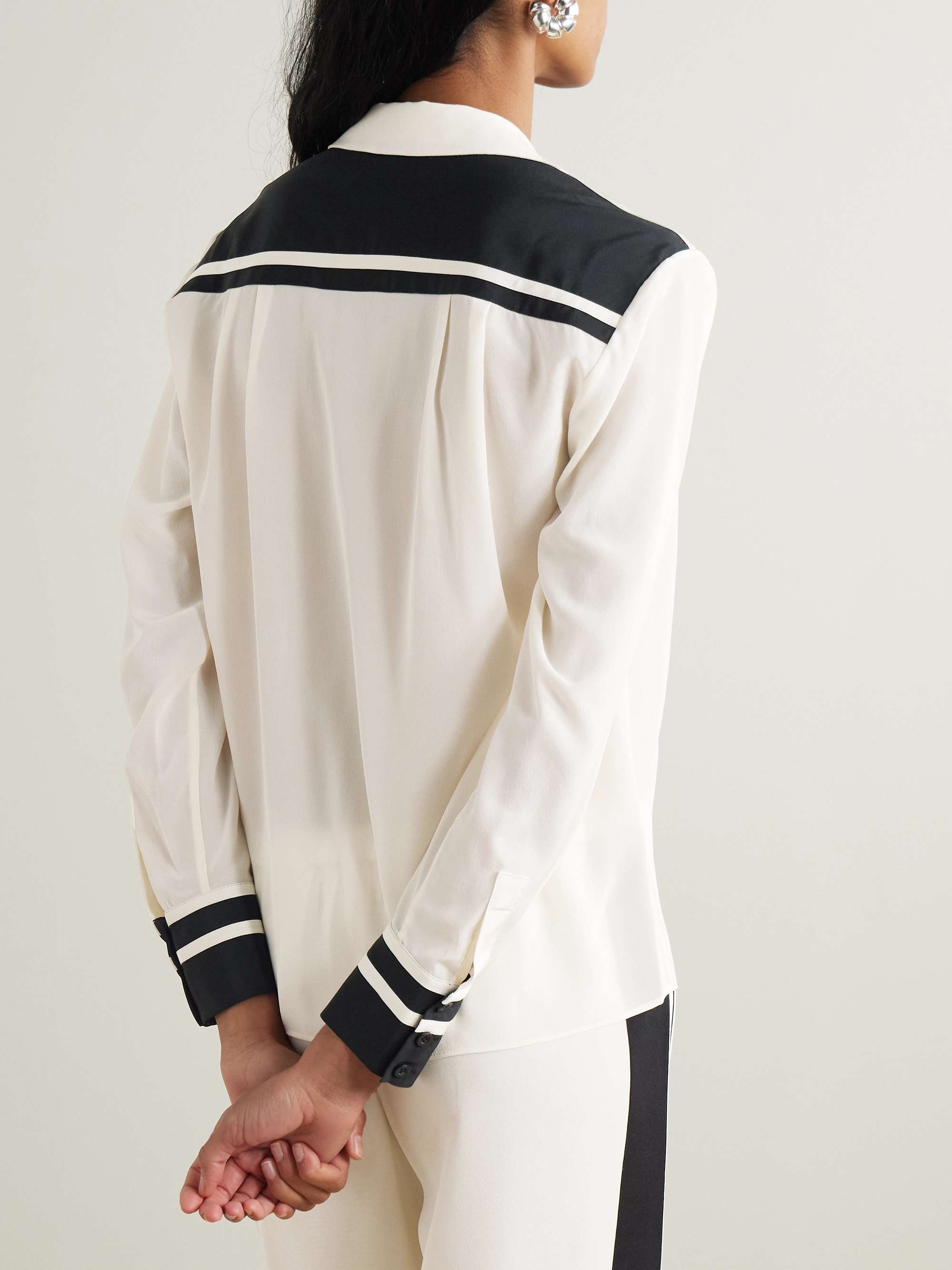 Striped silk-crepe shirt view