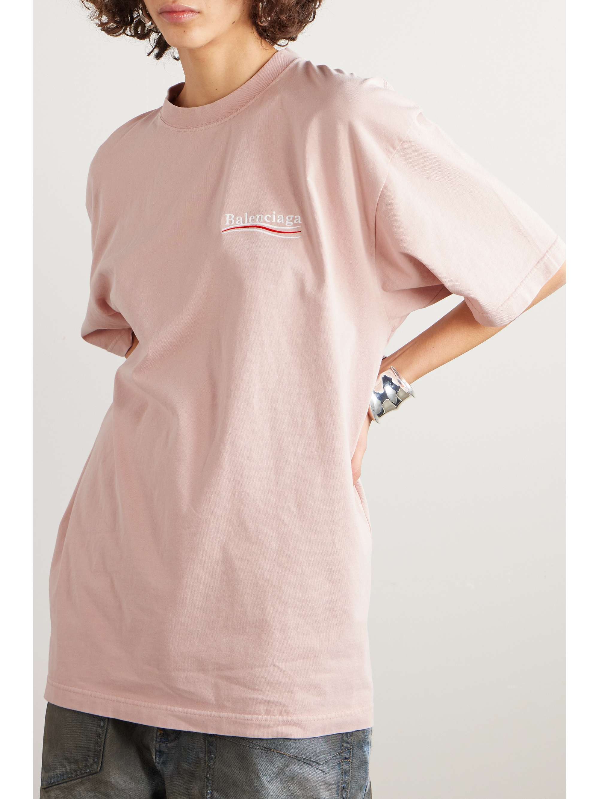 Oversized embroidered cotton-jersey T-shirt view