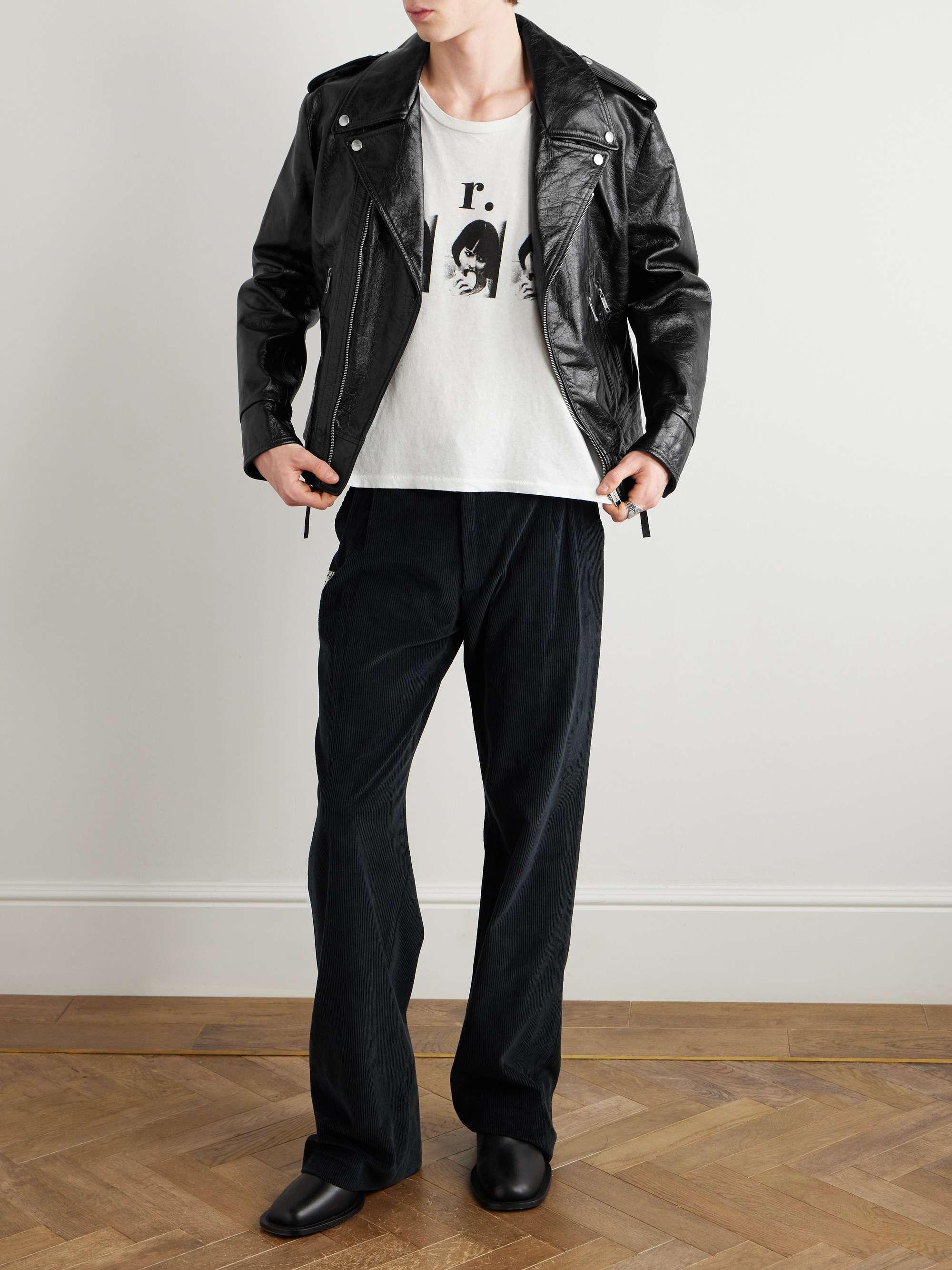 Distressed Leather Biker Jacket view