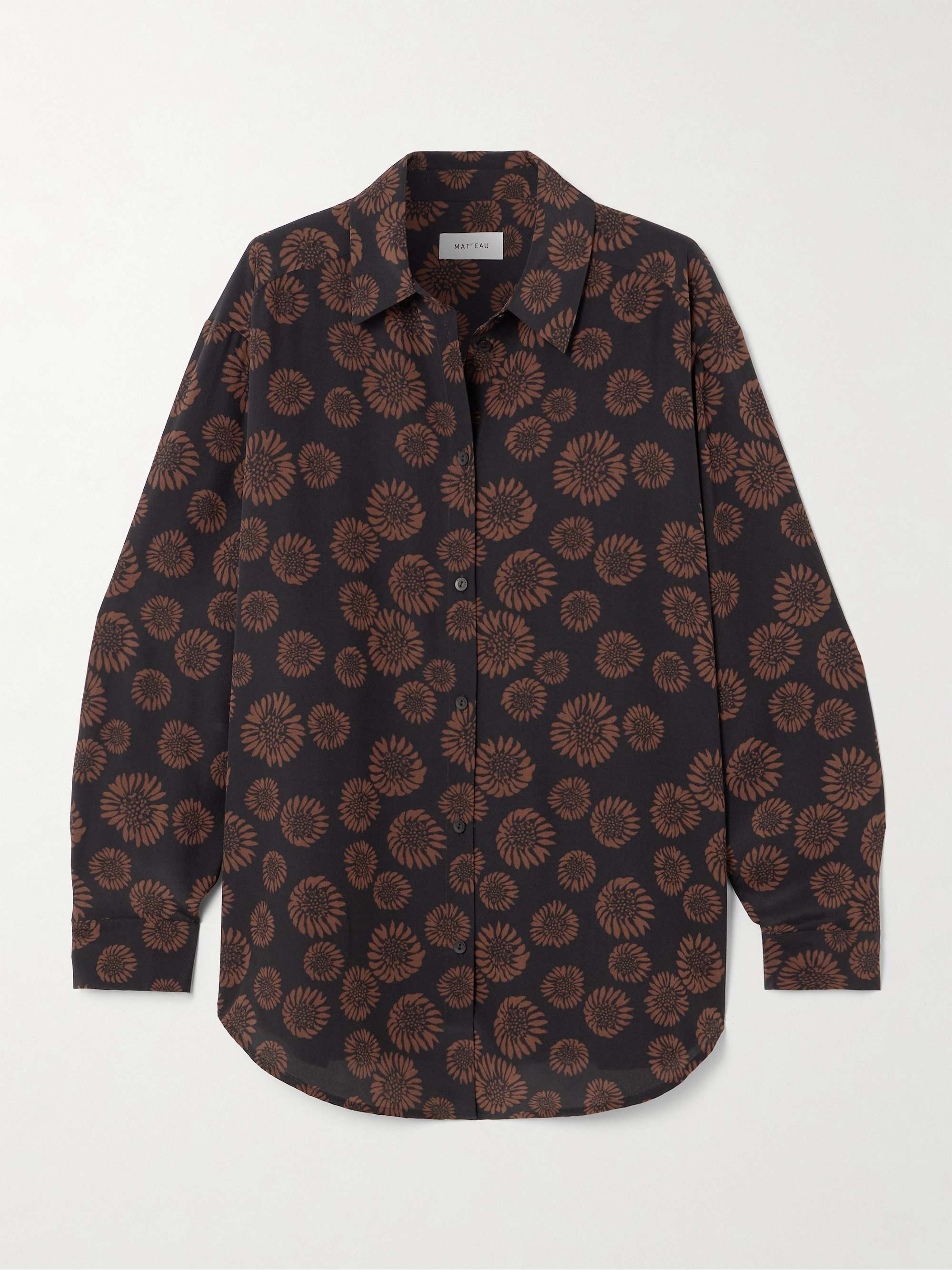 Floral-print silk crepe de chine shirt view