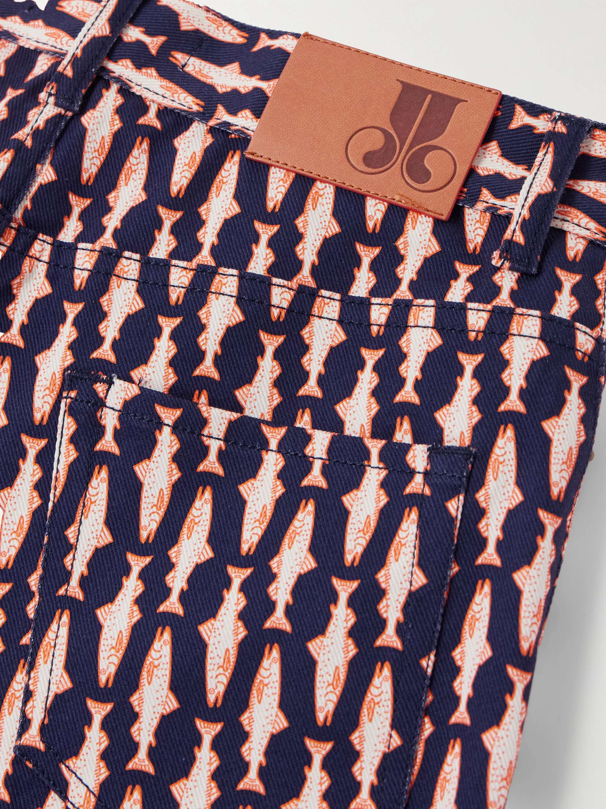 The Cropped printed mid-rise flared jeans view
