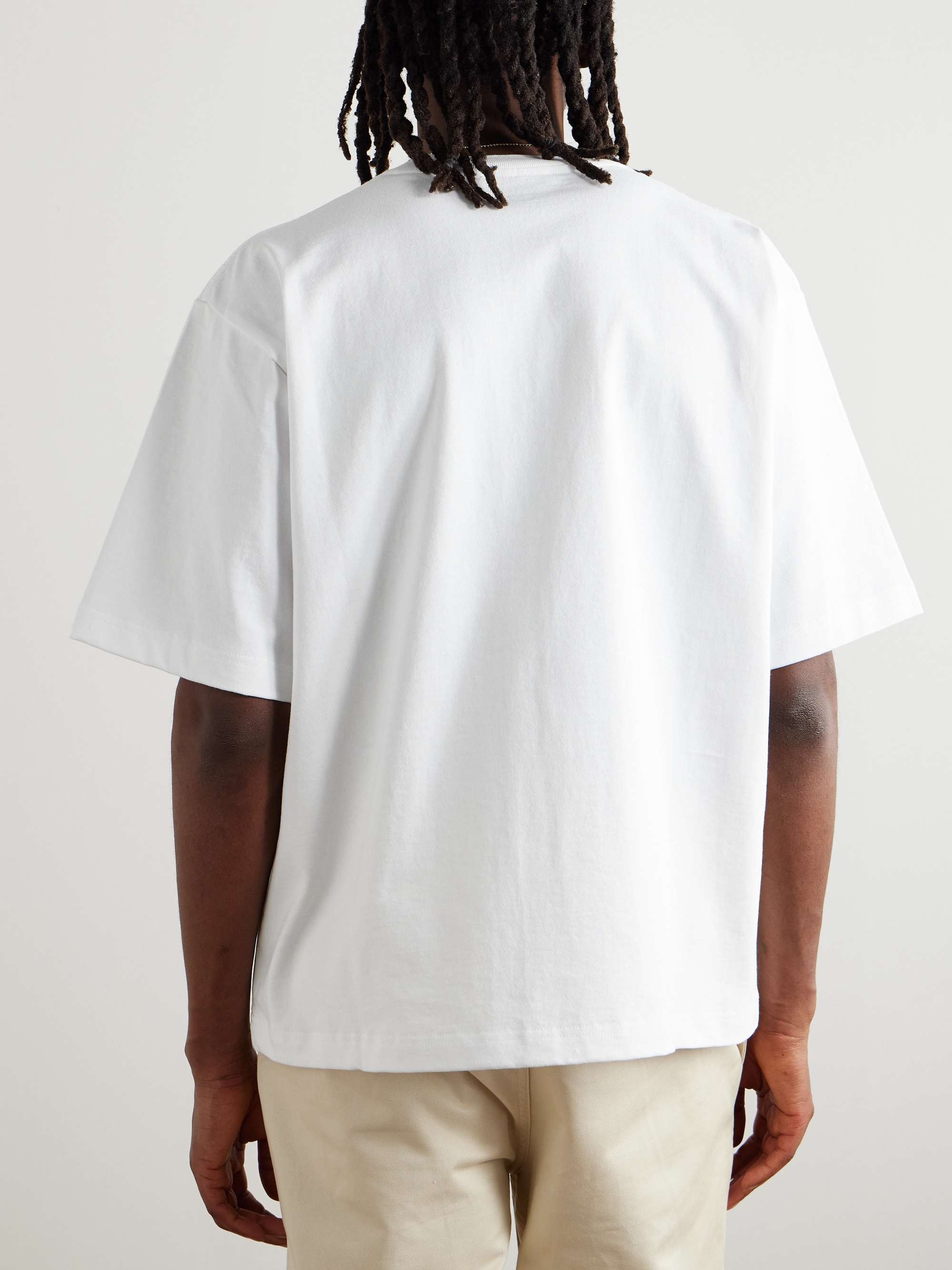 Logo-Appliquéd Mohair-Trimmed Cotton-Jersey T-Shirt view