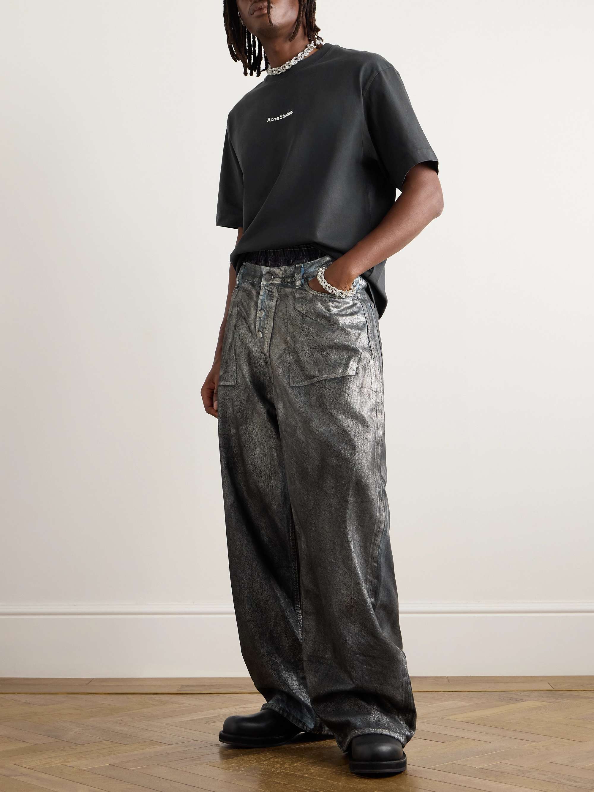 Exford Logo-Flocked Cotton-Jersey T-Shirt view