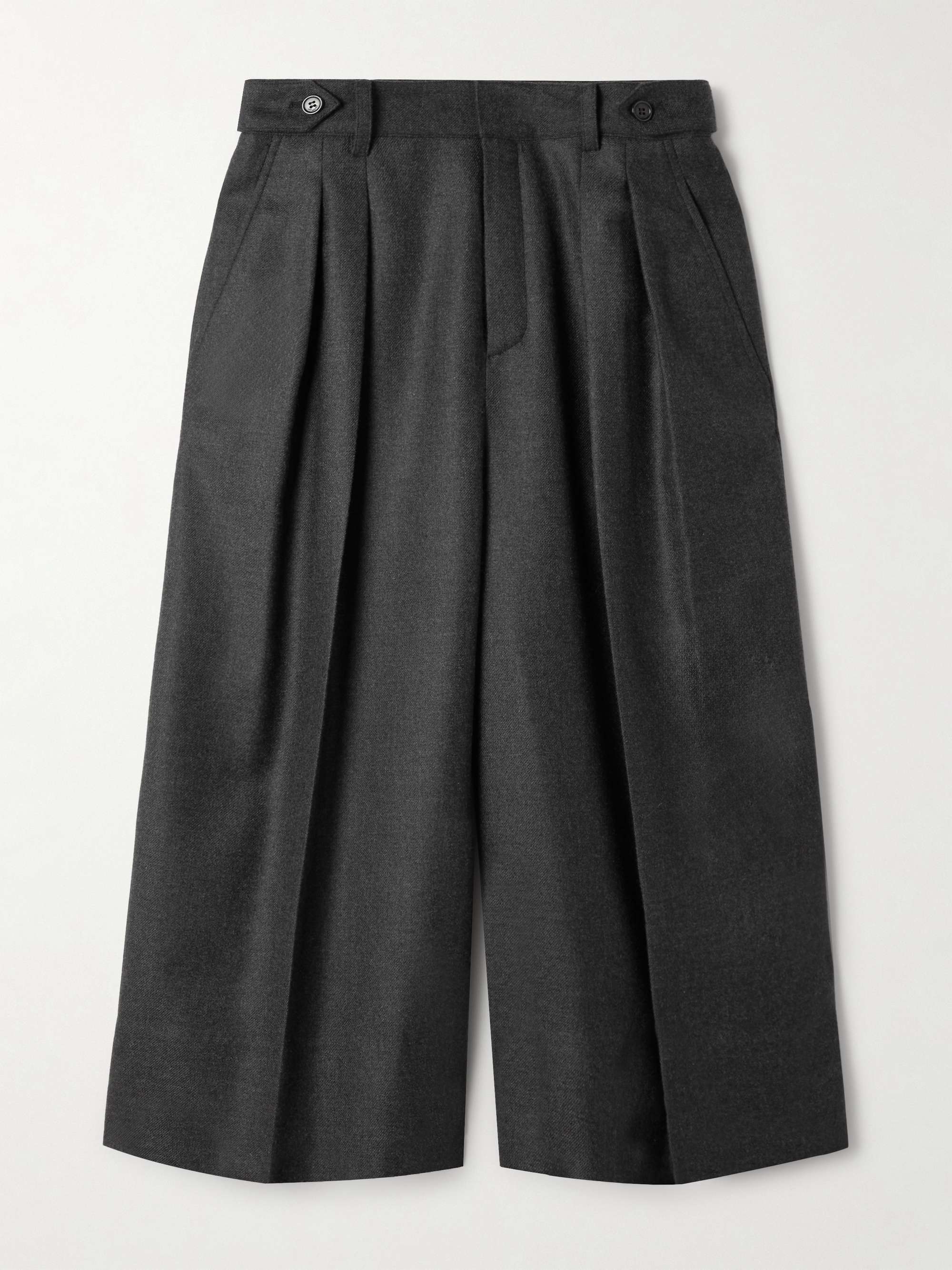 Flared pleated cashmere shorts view