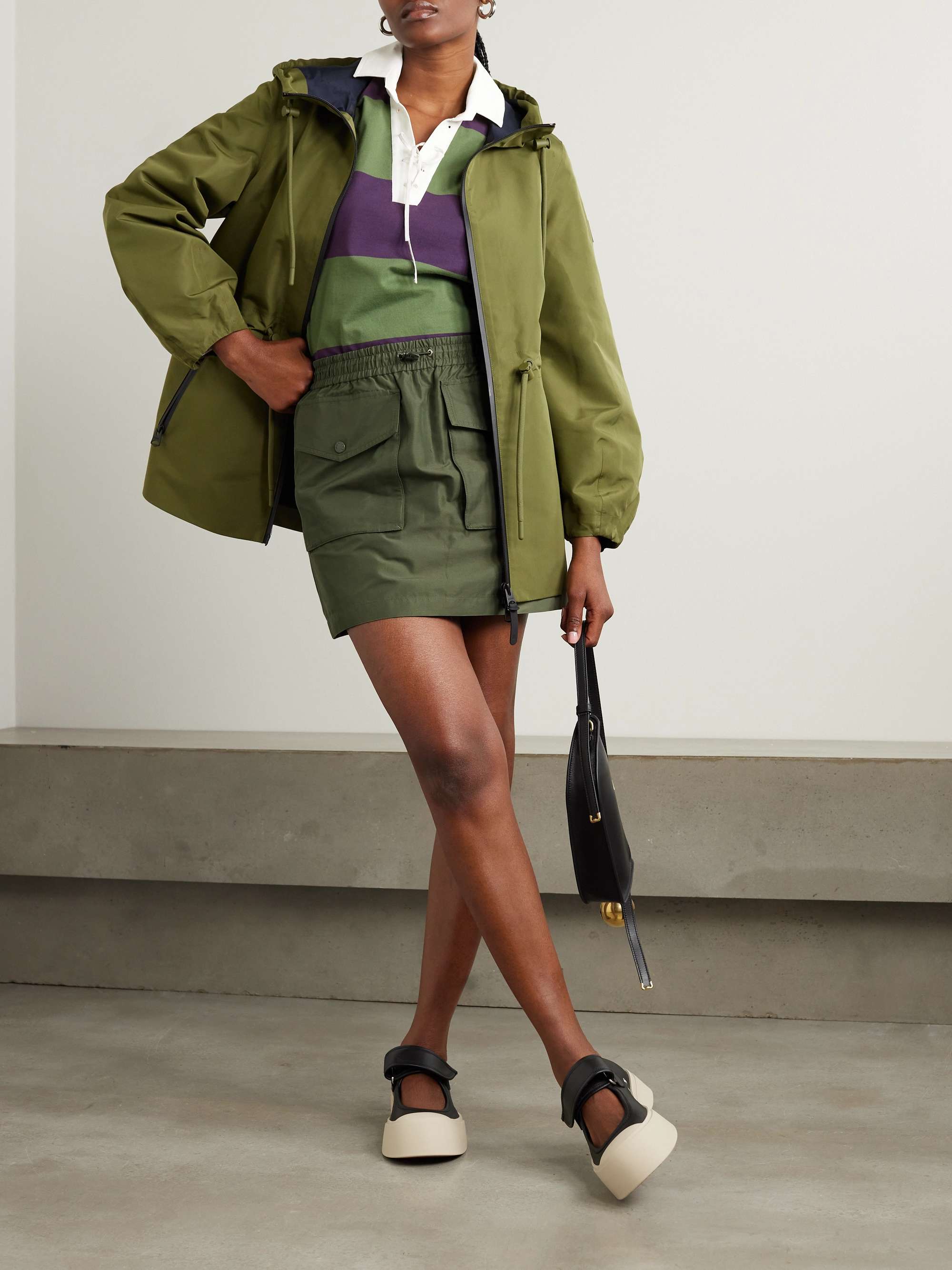 Taffeta cargo mini skirt view