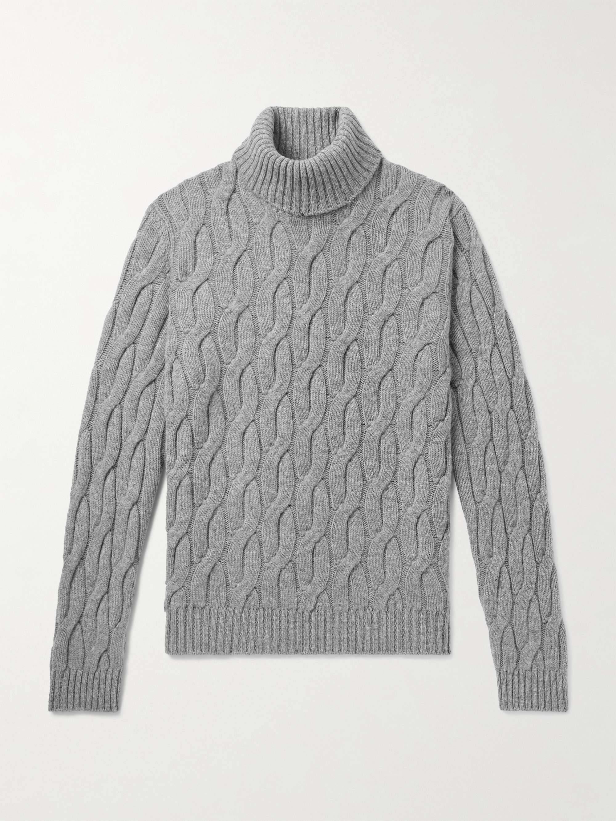 Zanone Cable-Knit Wool Turtleneck Sweater view