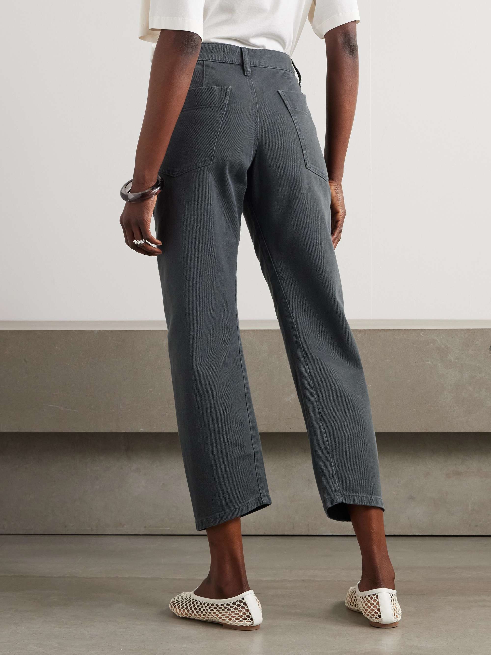 Twisted cropped paneled high-rise straight-leg jeans view