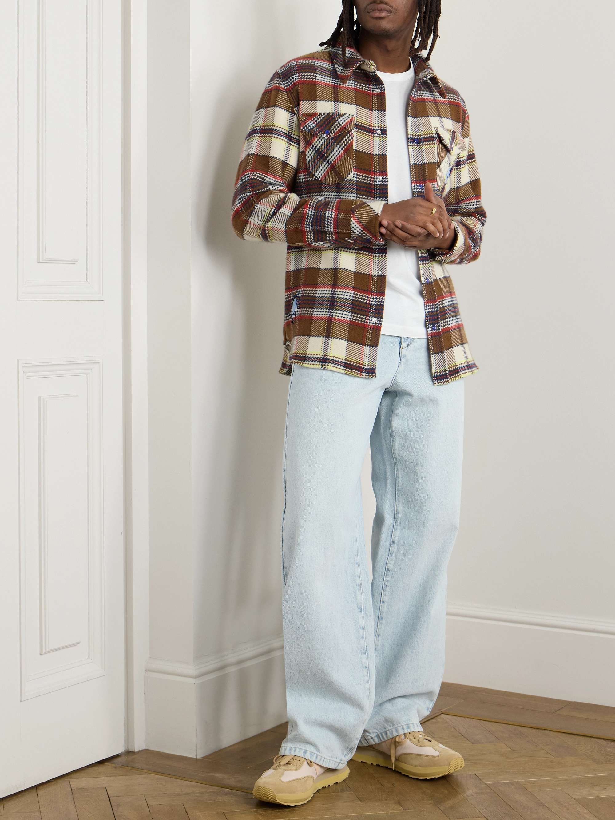 Distressed Checked Cashmere Shirt view