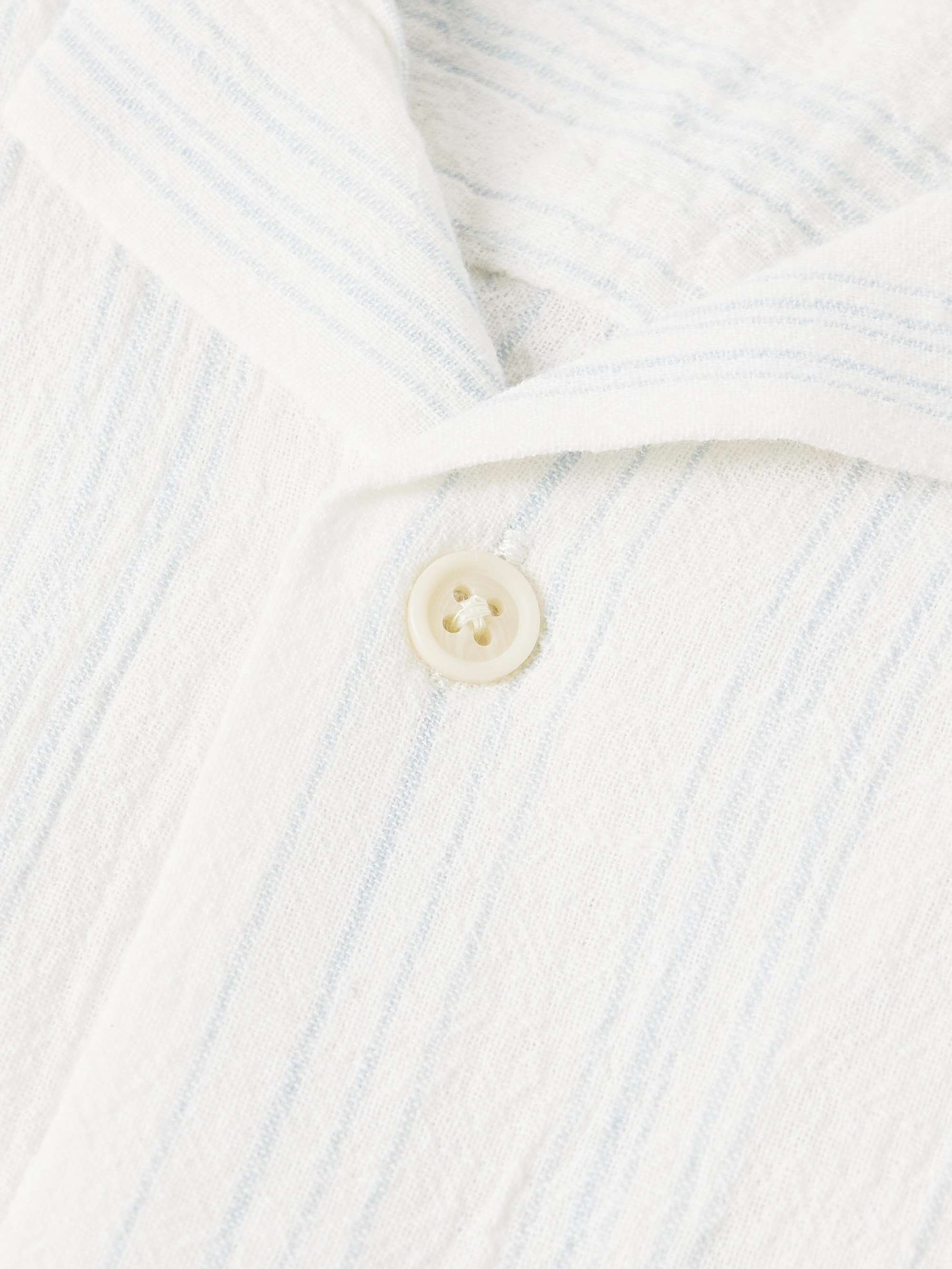 Skip Camp-Collar Striped Cotton-Gauze Shirt view