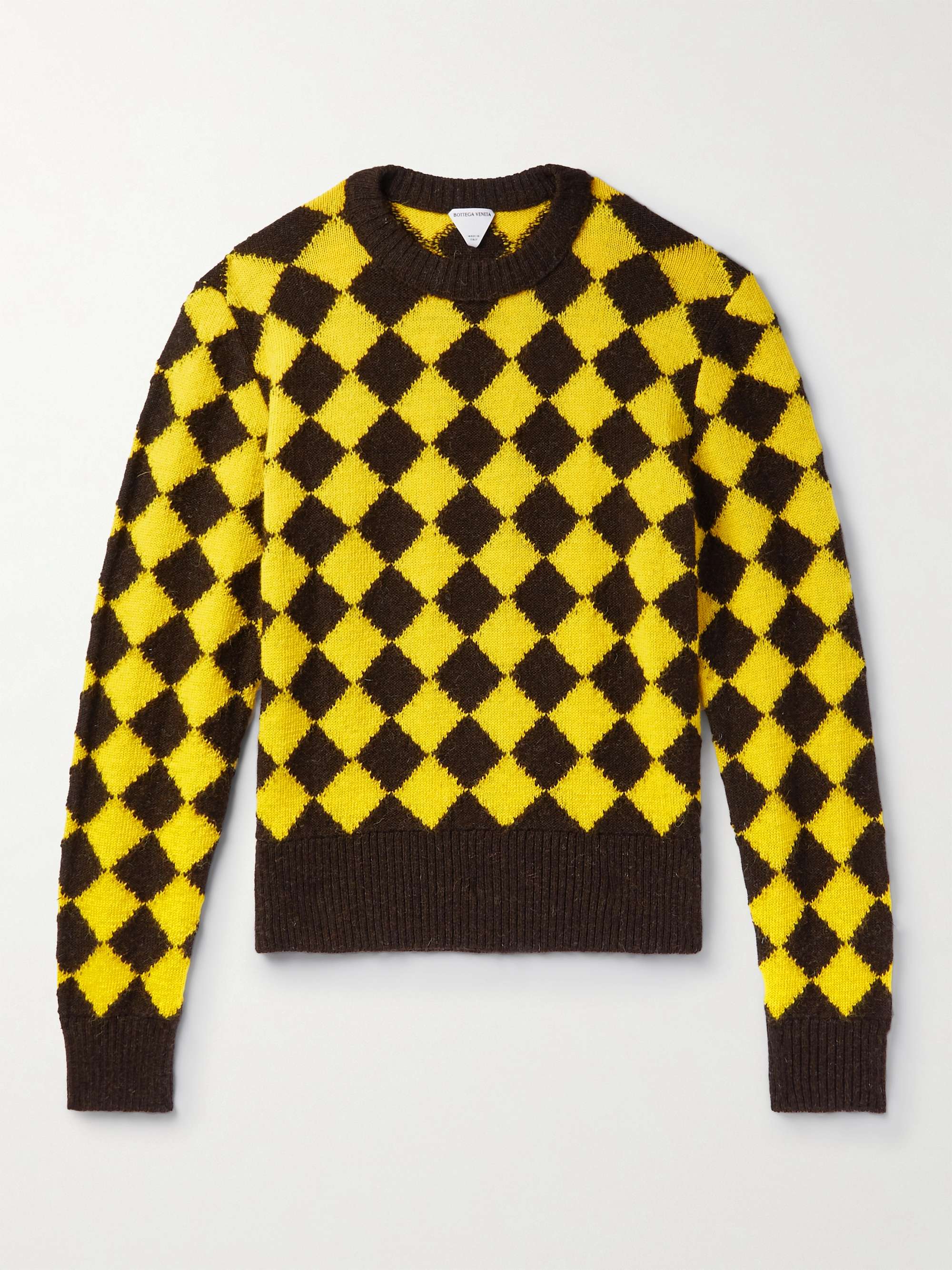Logo-Appliquéd Argyle Intarsia Wool Sweater view