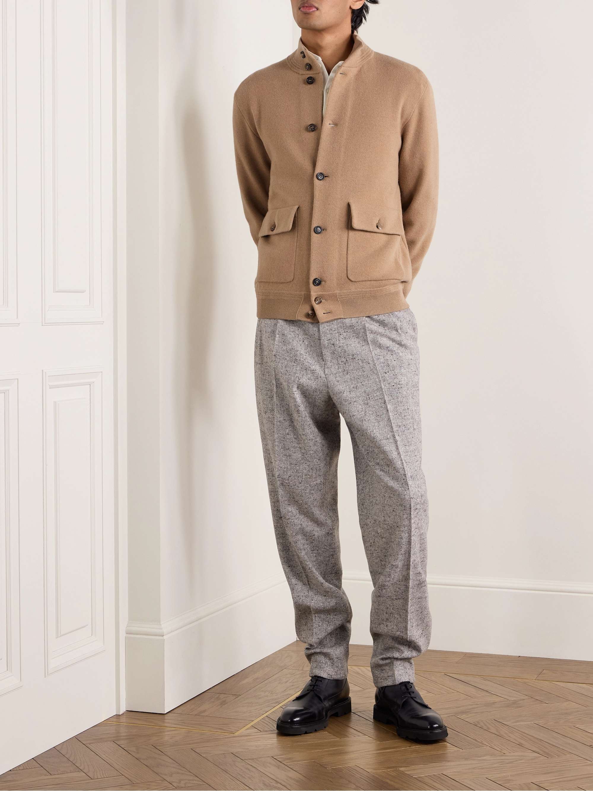 Boiled Wool and Cashmere-Blend Cardigan view