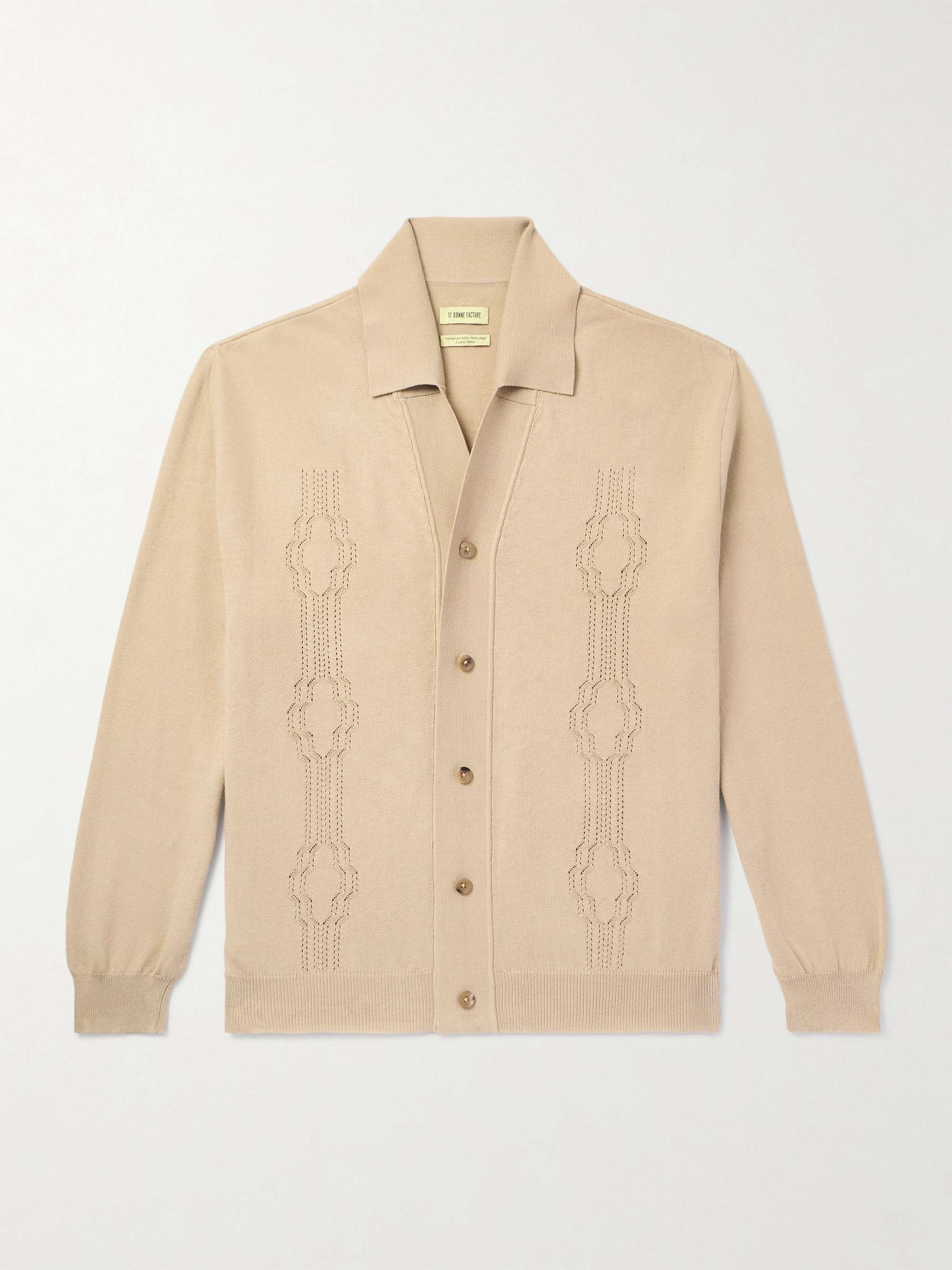 Pointelle-Knit Cotton Cardigan view