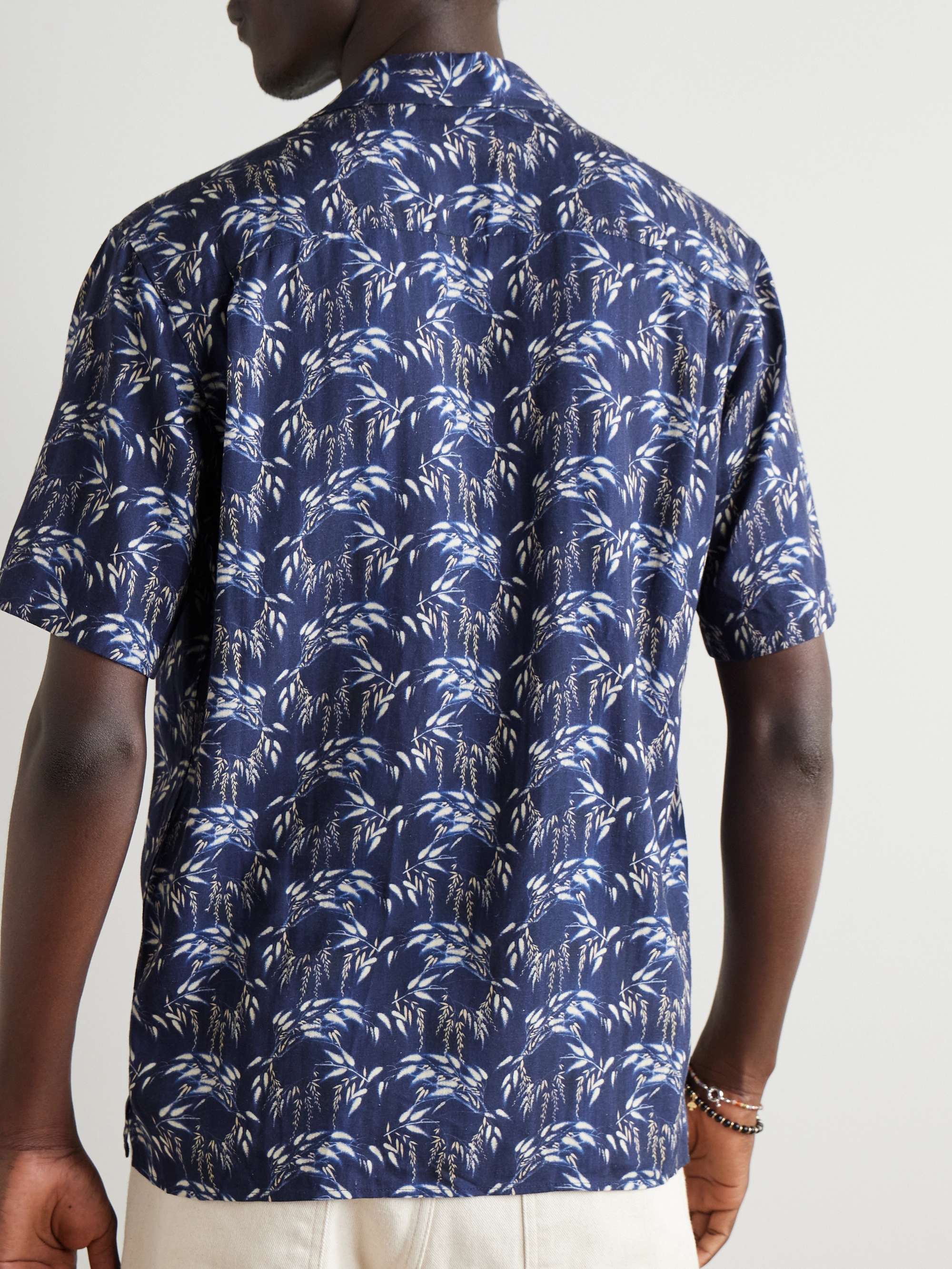Maitan Camp-Collar Printed Linen Shirt view