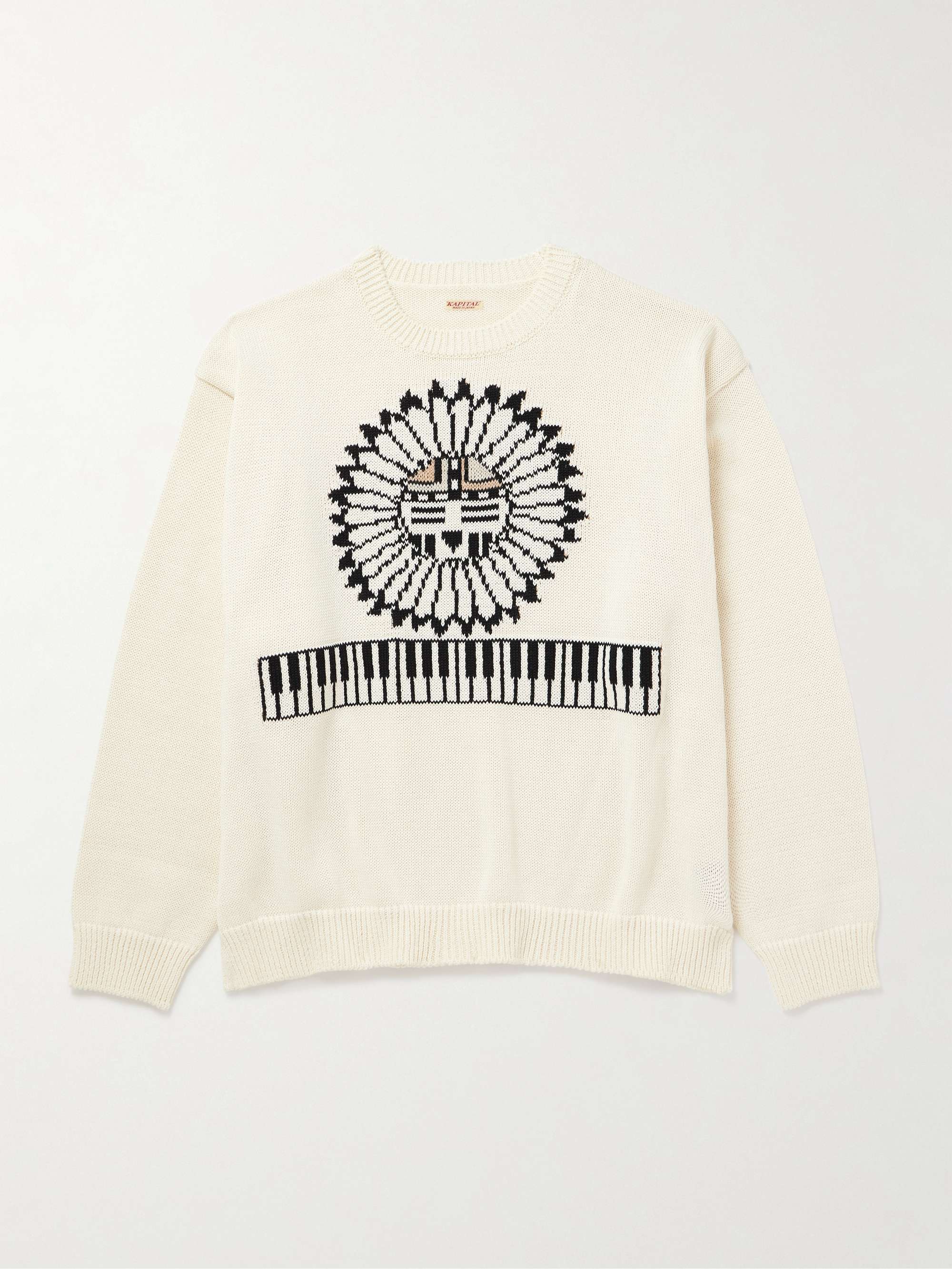 Cotton-Blend Jacquard Sweater view