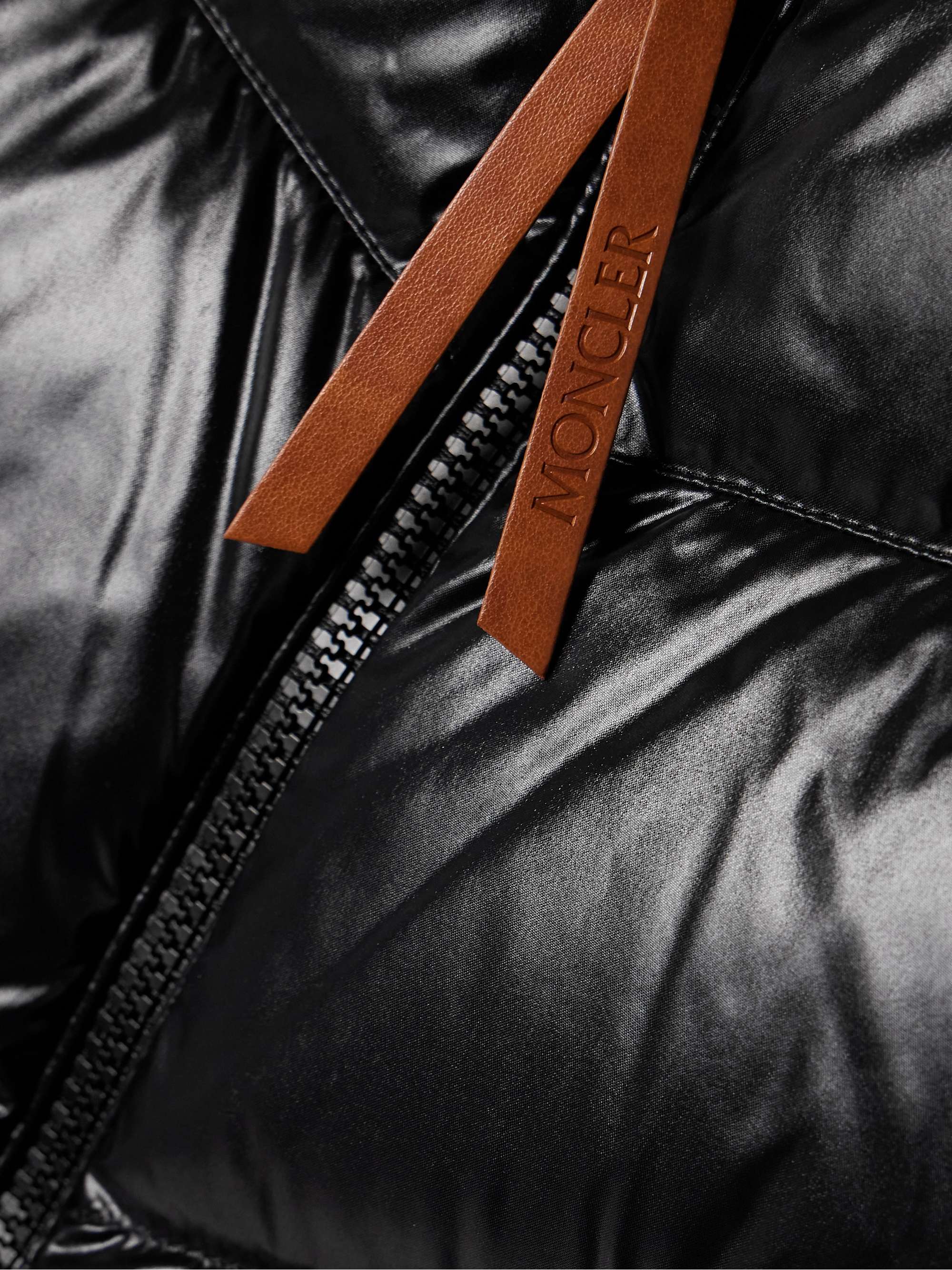 Appliquéd wool and quilted shell down jacket view