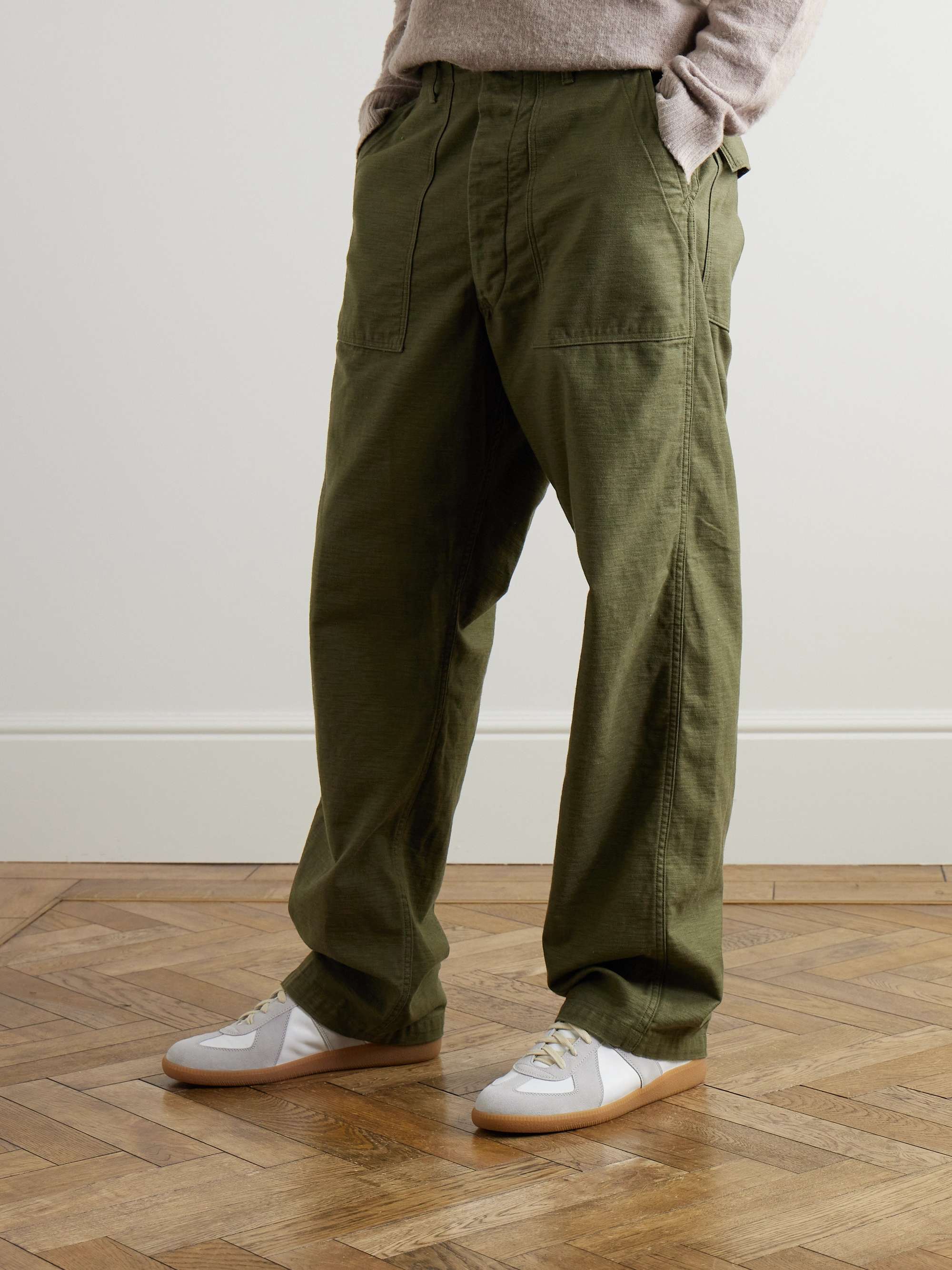 Fatigue Straight-Leg Cotton-Sateen Trousers view