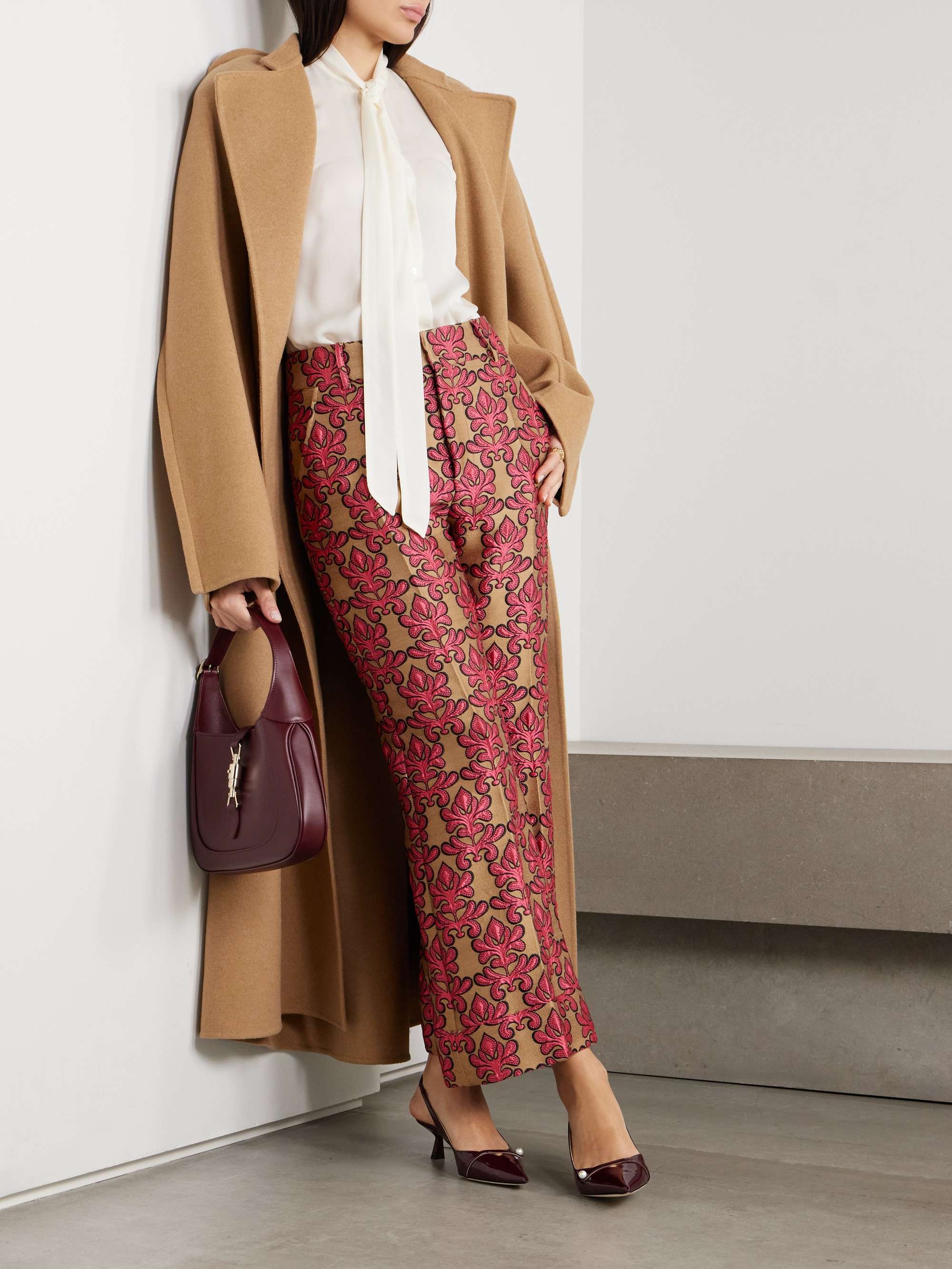 Hendrix jacquard wide-leg pants view