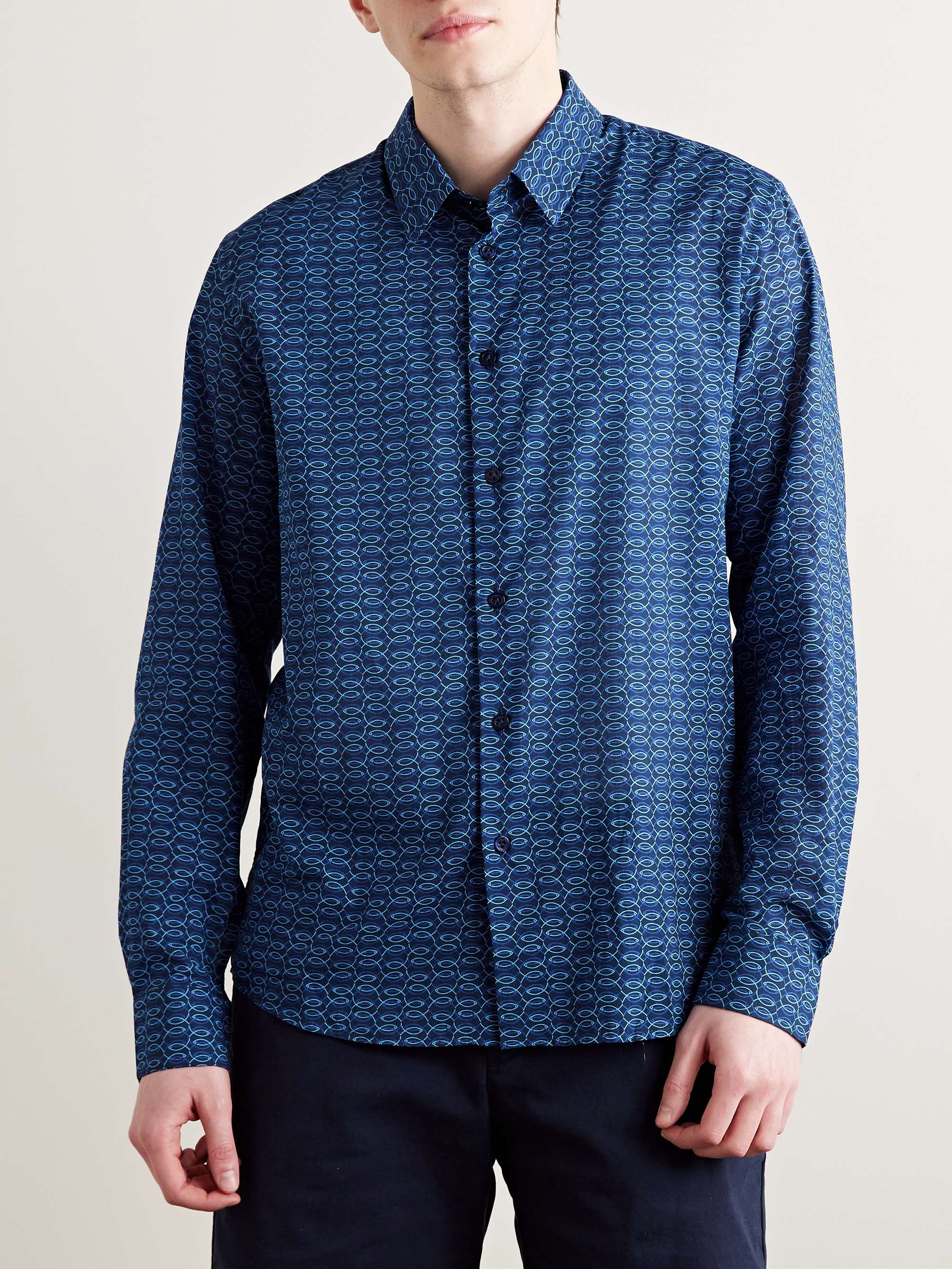 Caracal Printed Organic Cotton-Voile Shirt view