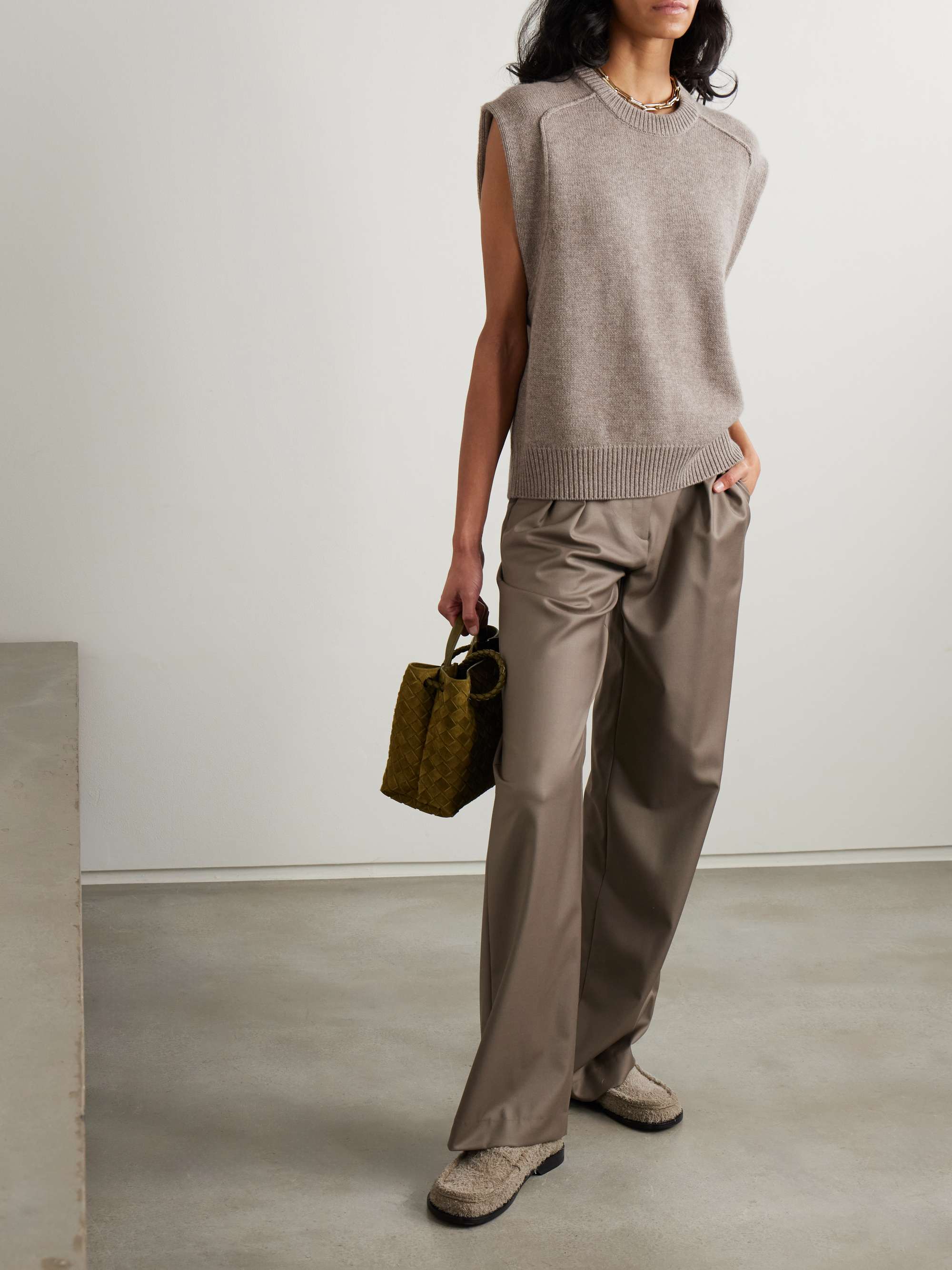 Mari merino wool and cashmere-blend vest view