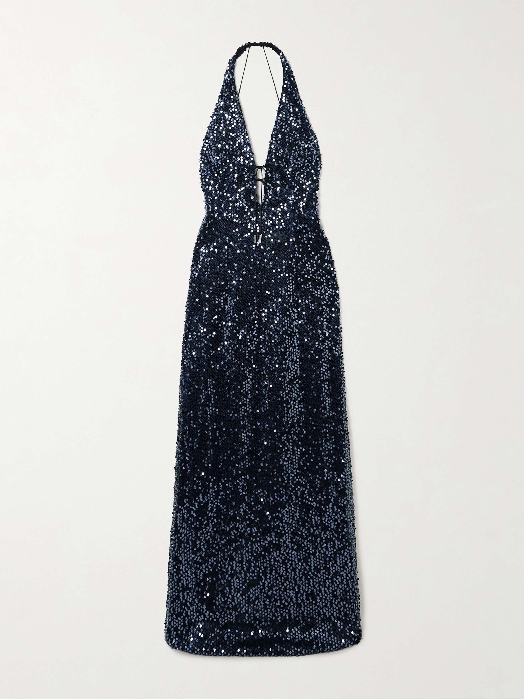 Eima sequined tulle halterneck gown view