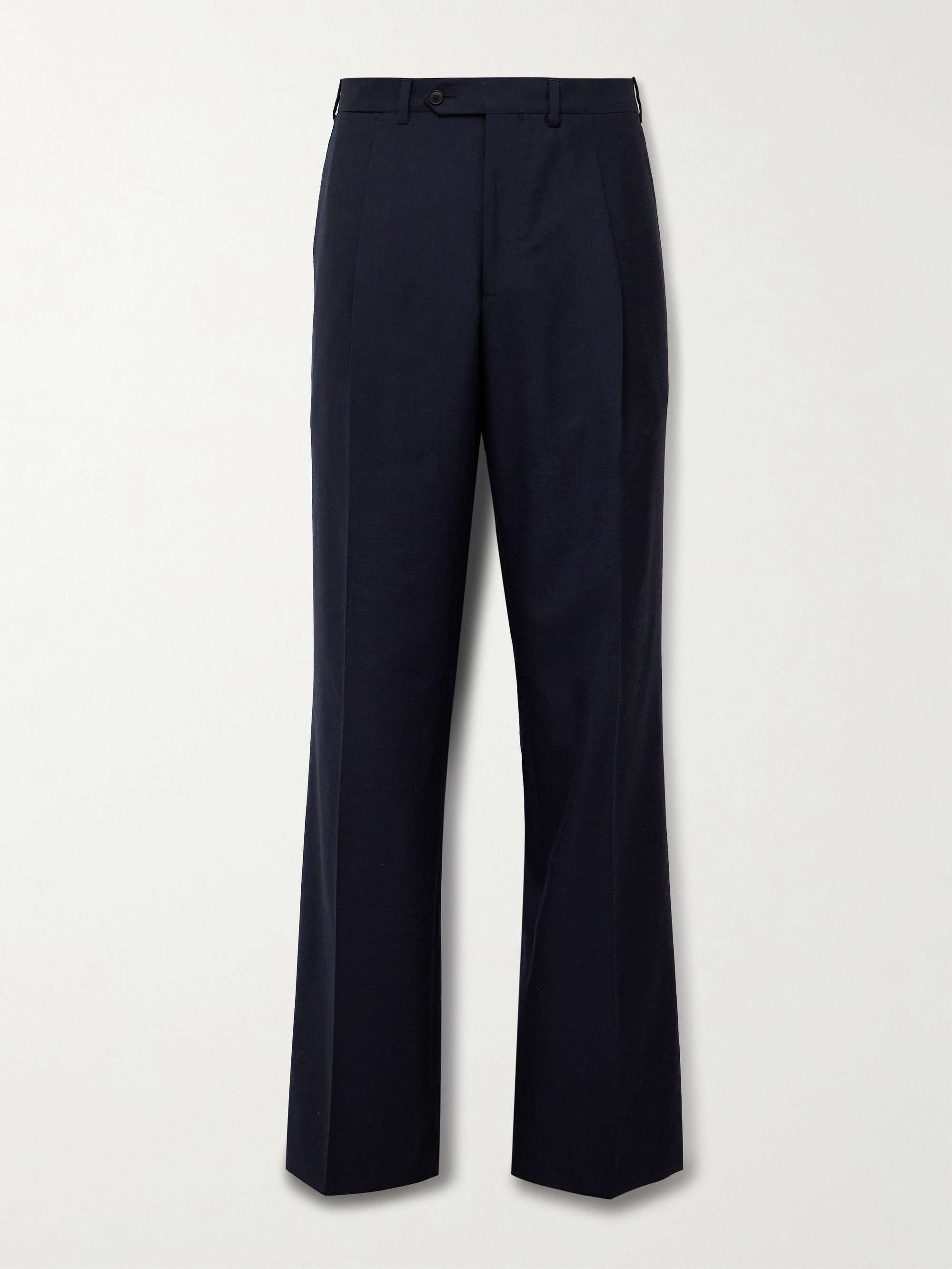 Amo Wide-Leg Pleated Wool, Silk and Linen-Blend Suit Trousers view