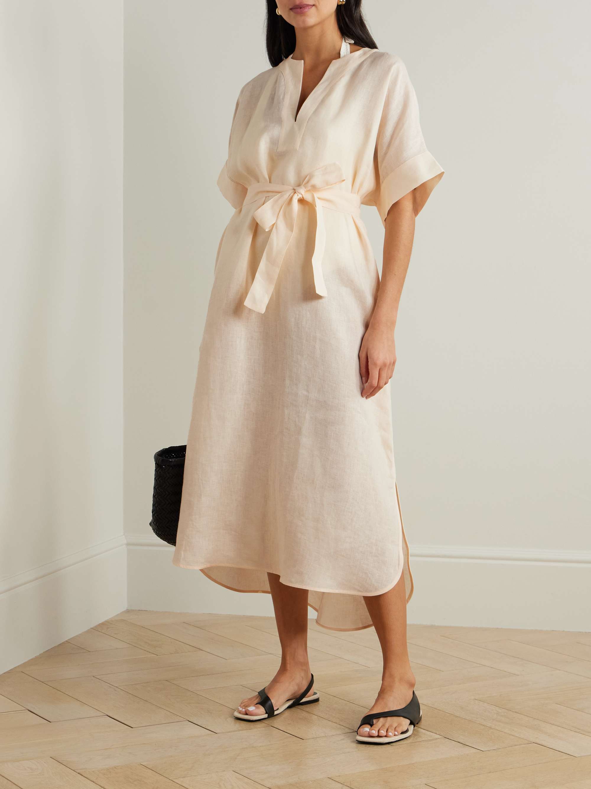 Bibi belted linen kaftan view