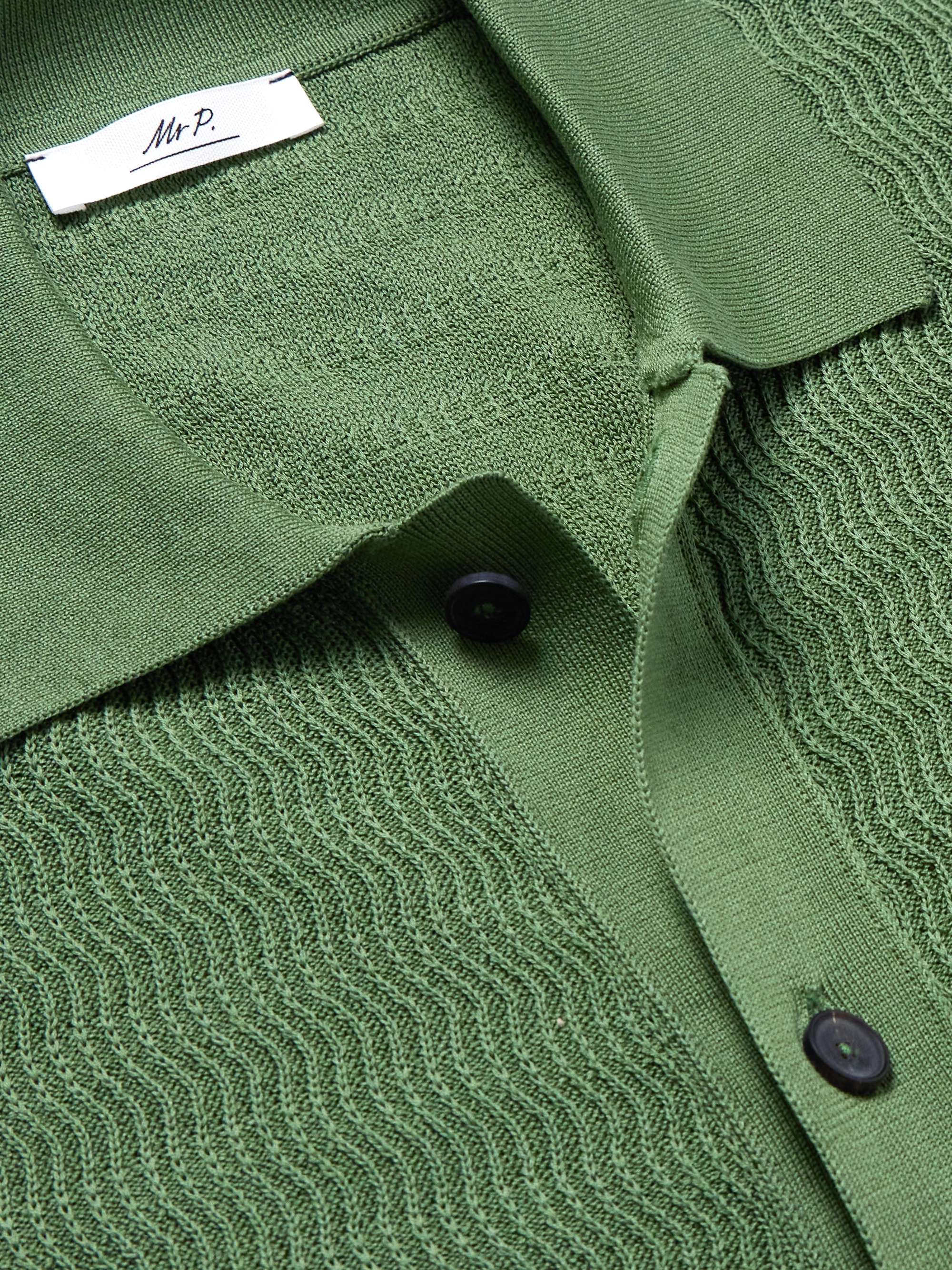 Textured-Knit Cotton Shirt view