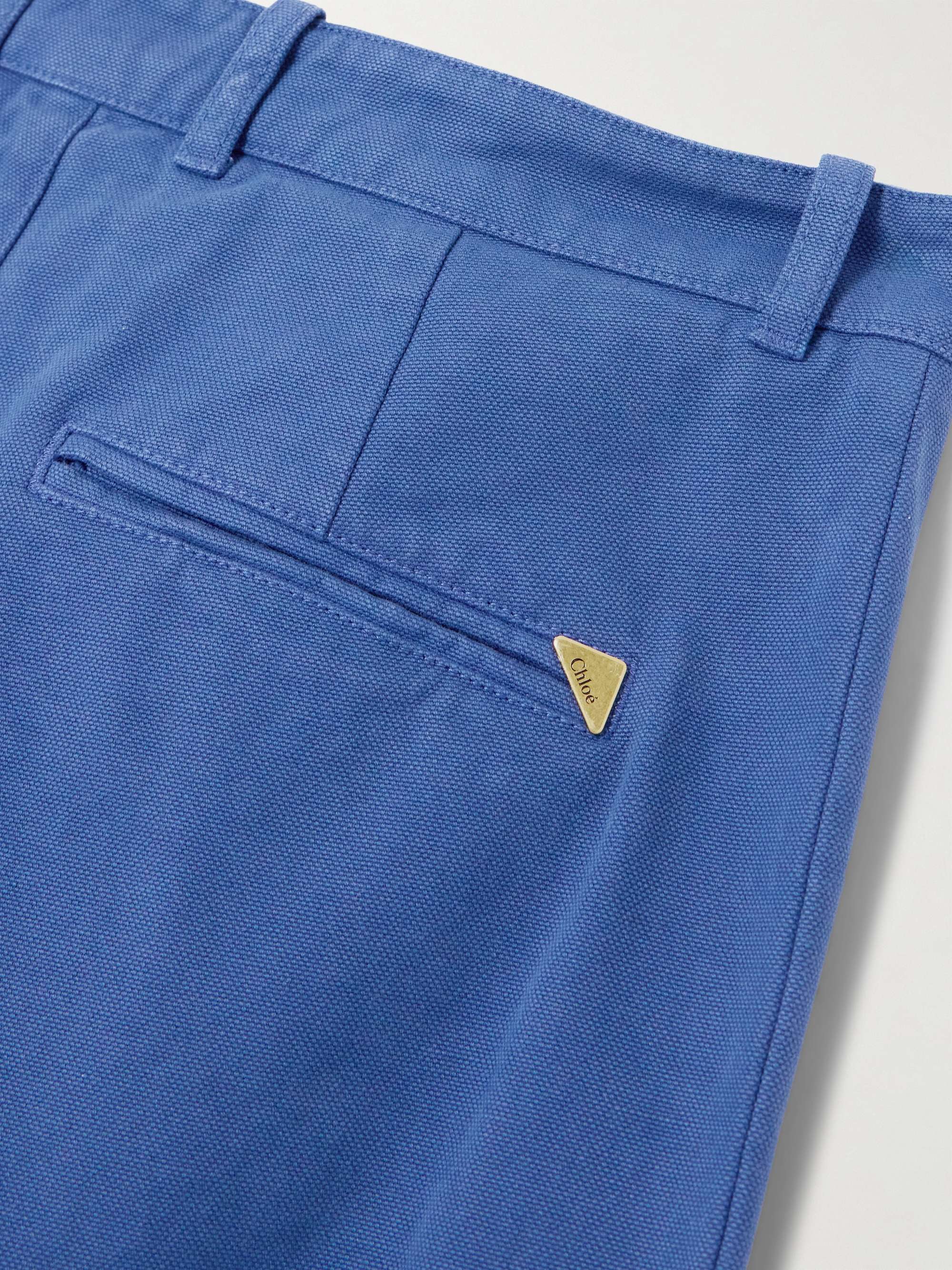Cotton-canvas flared pants view