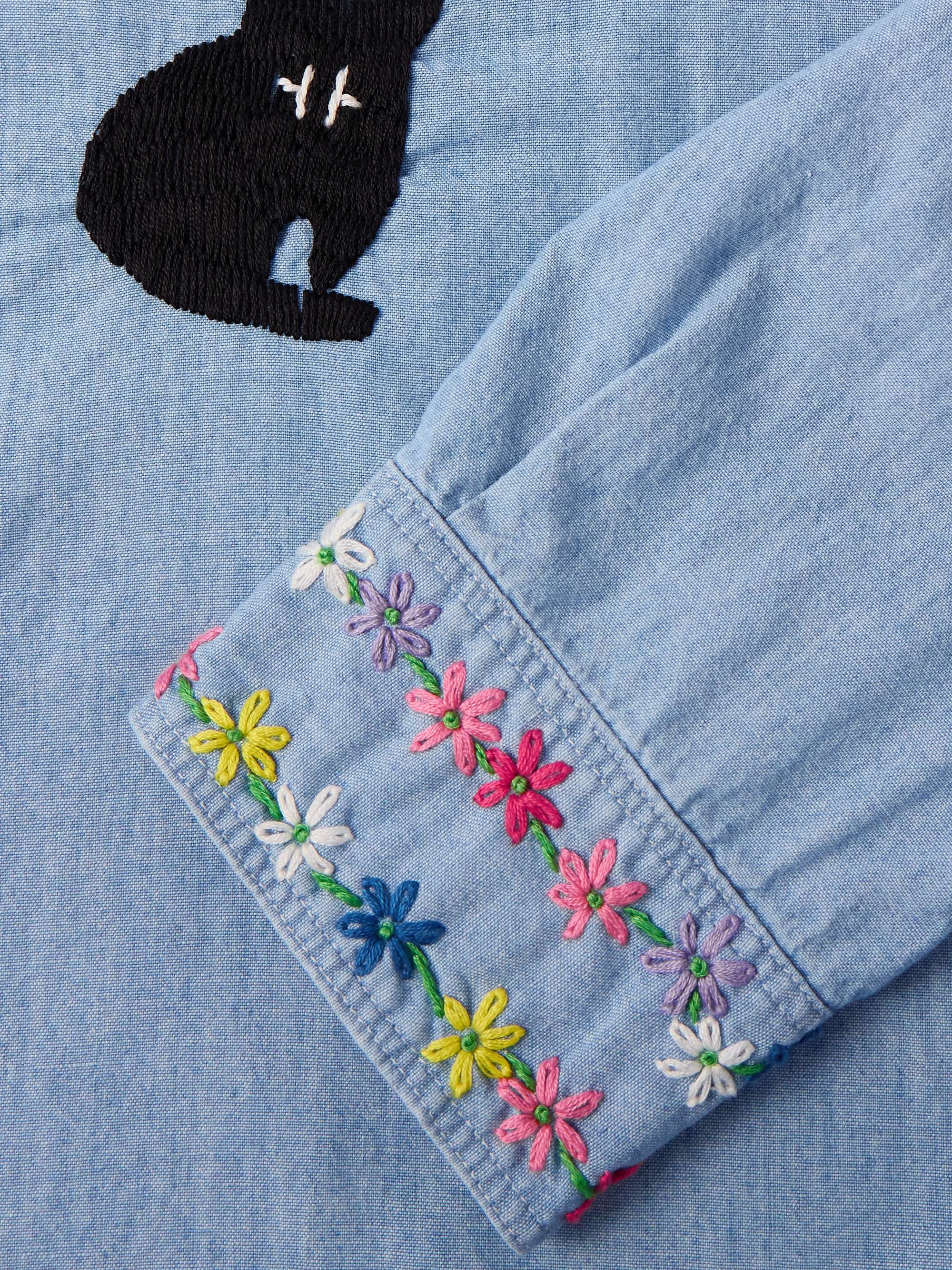 Embroidered Cotton-Chambray Shirt view