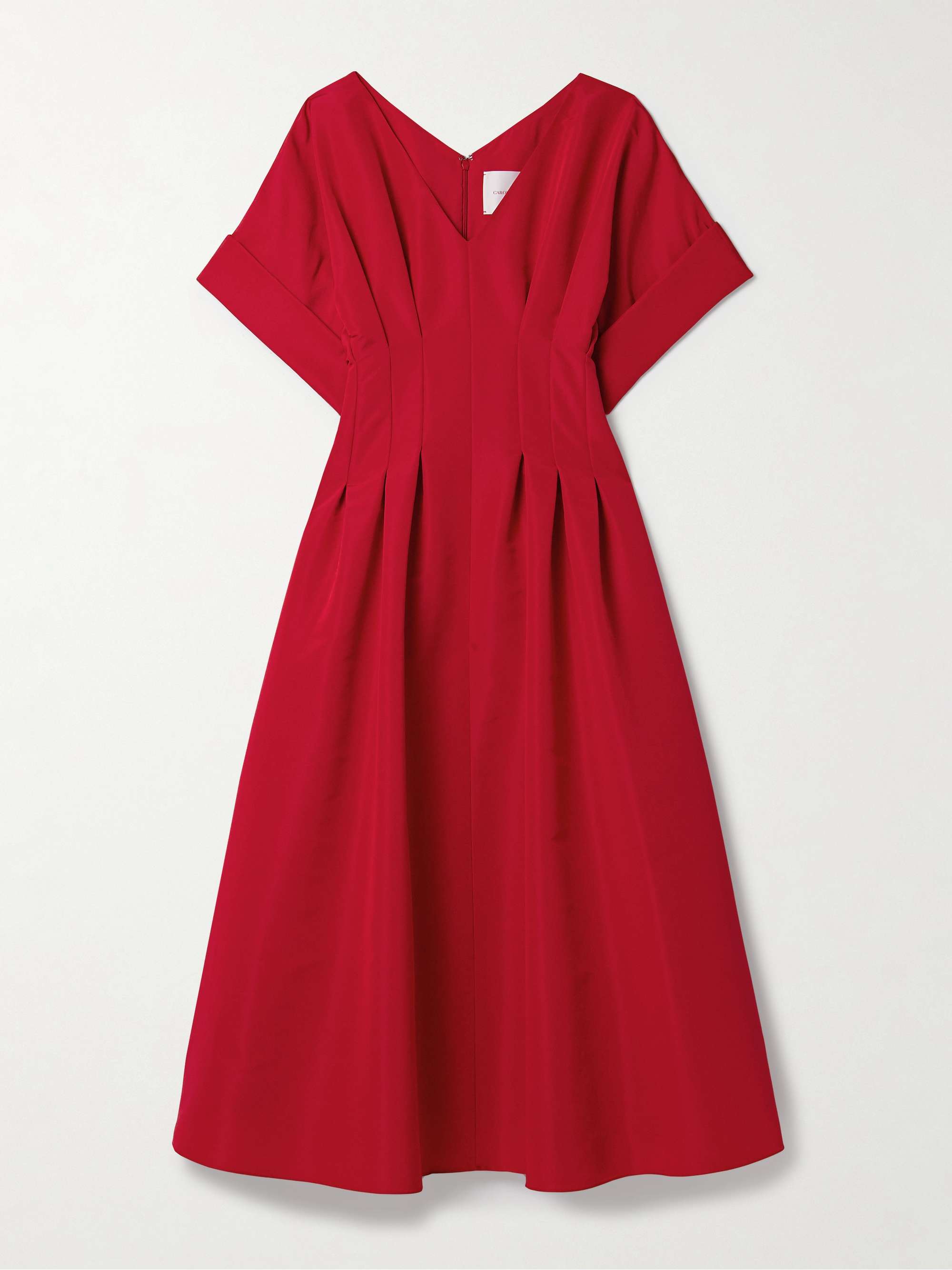 Pleated silk-faille midi dress view