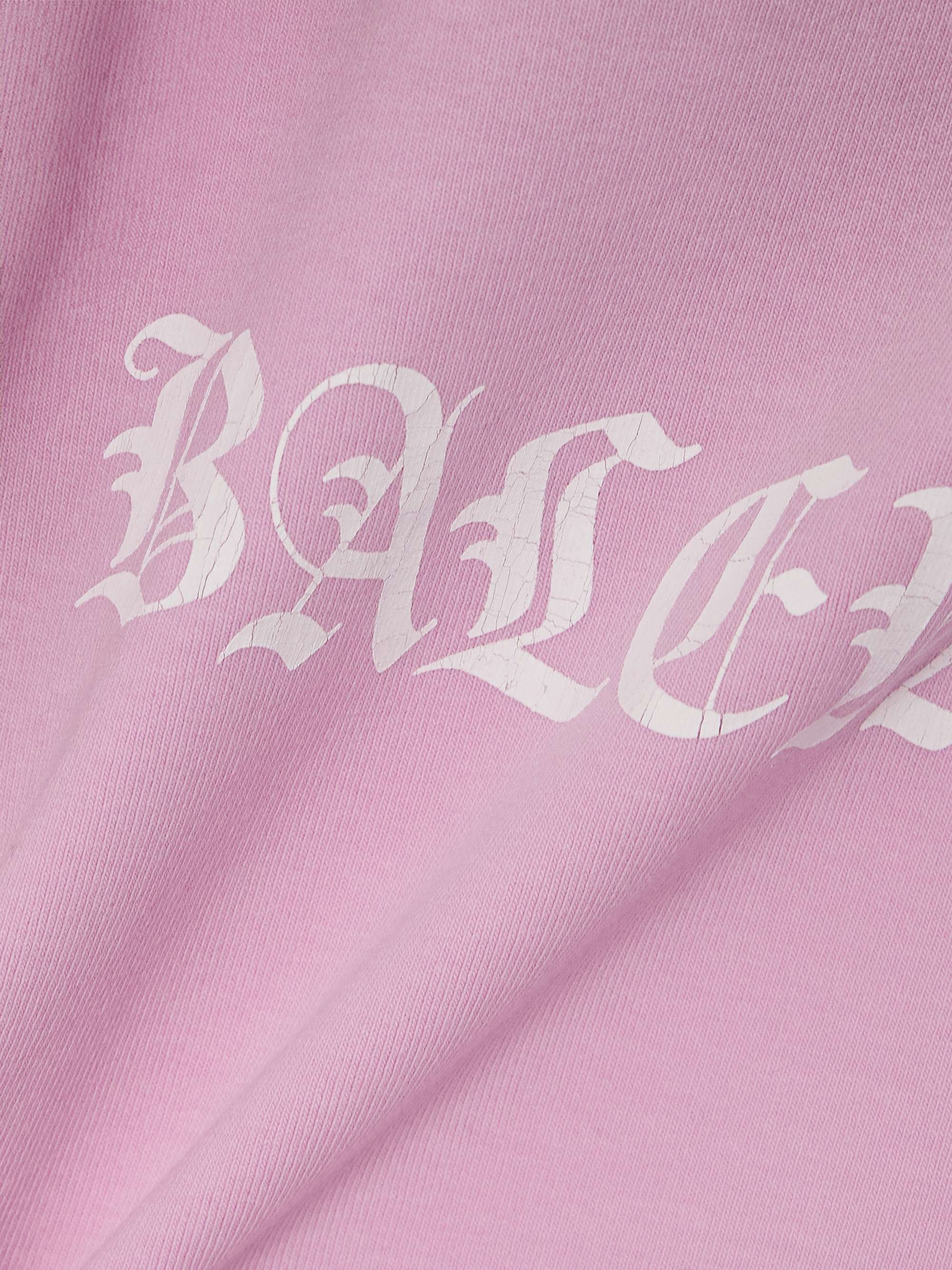 Cropped distressed logo-print stretch-cotton jersey T-shirt view