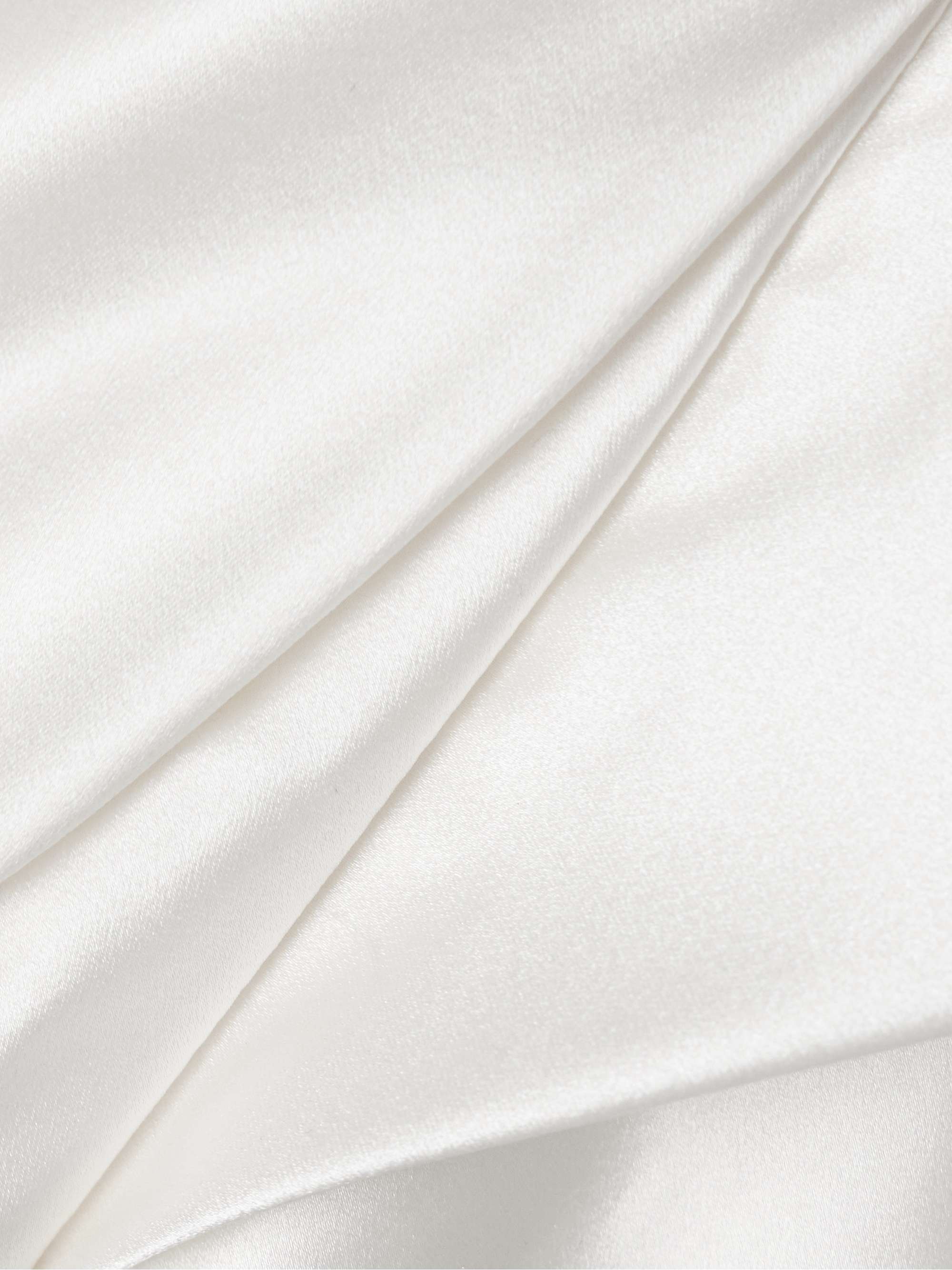 Aurora off-the-shoulder draped silk-satin mini dress view