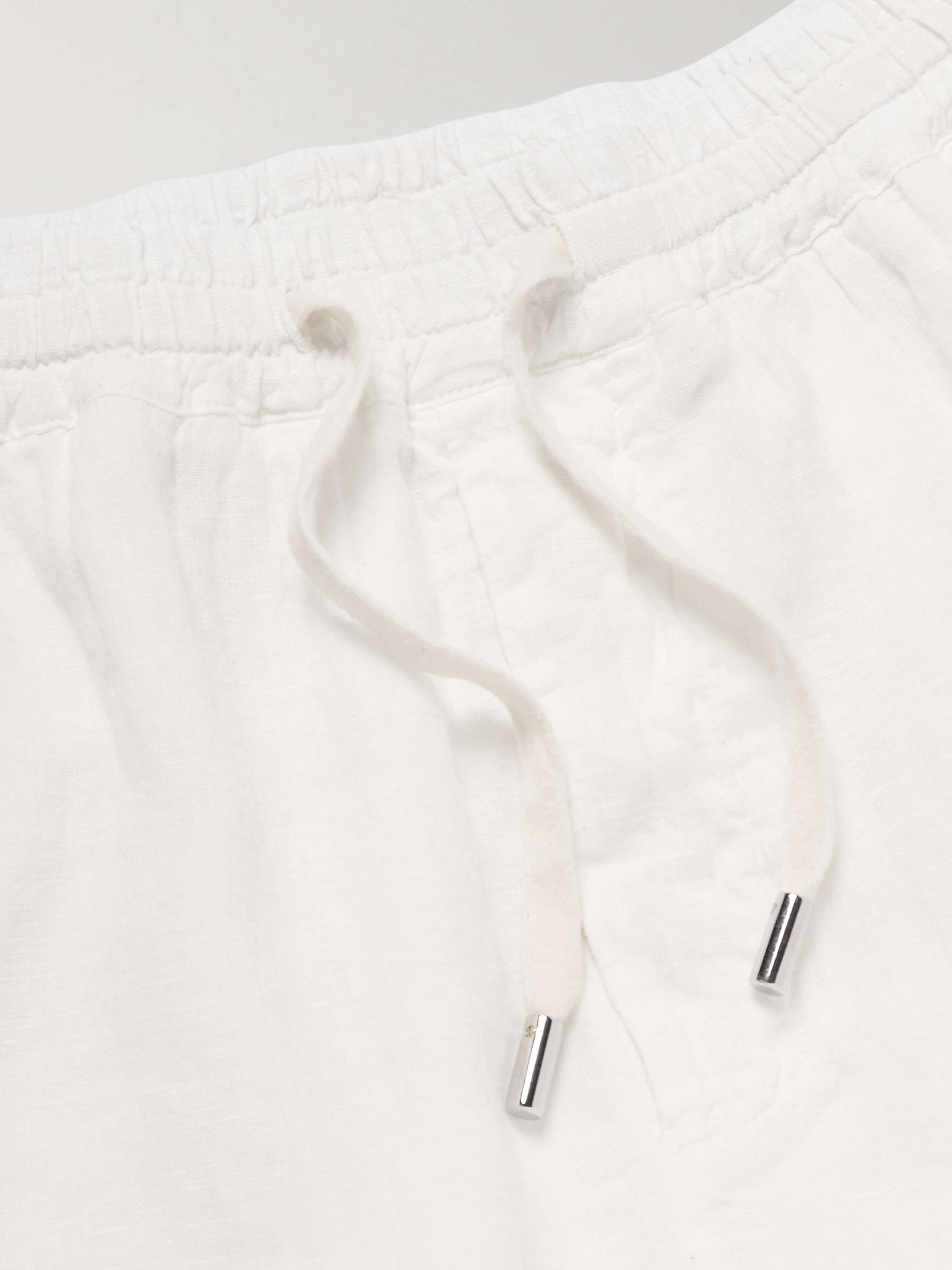 Aaron Straight-Leg Linen Drawstring Trousers view