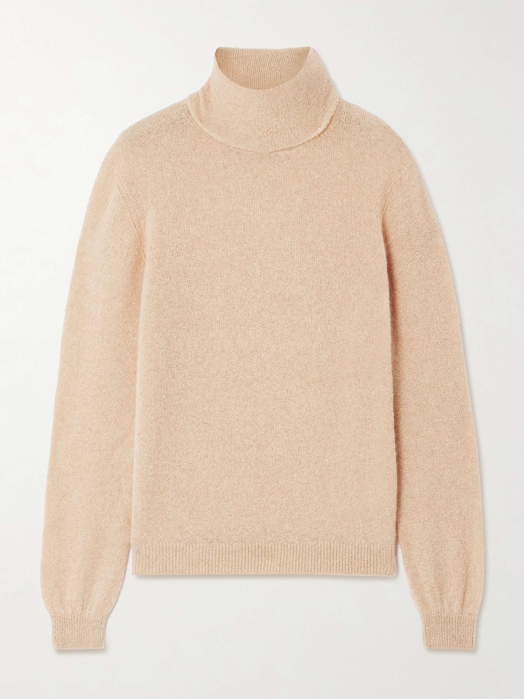 Cashmere and silk-blend bouclé turtleneck sweater view