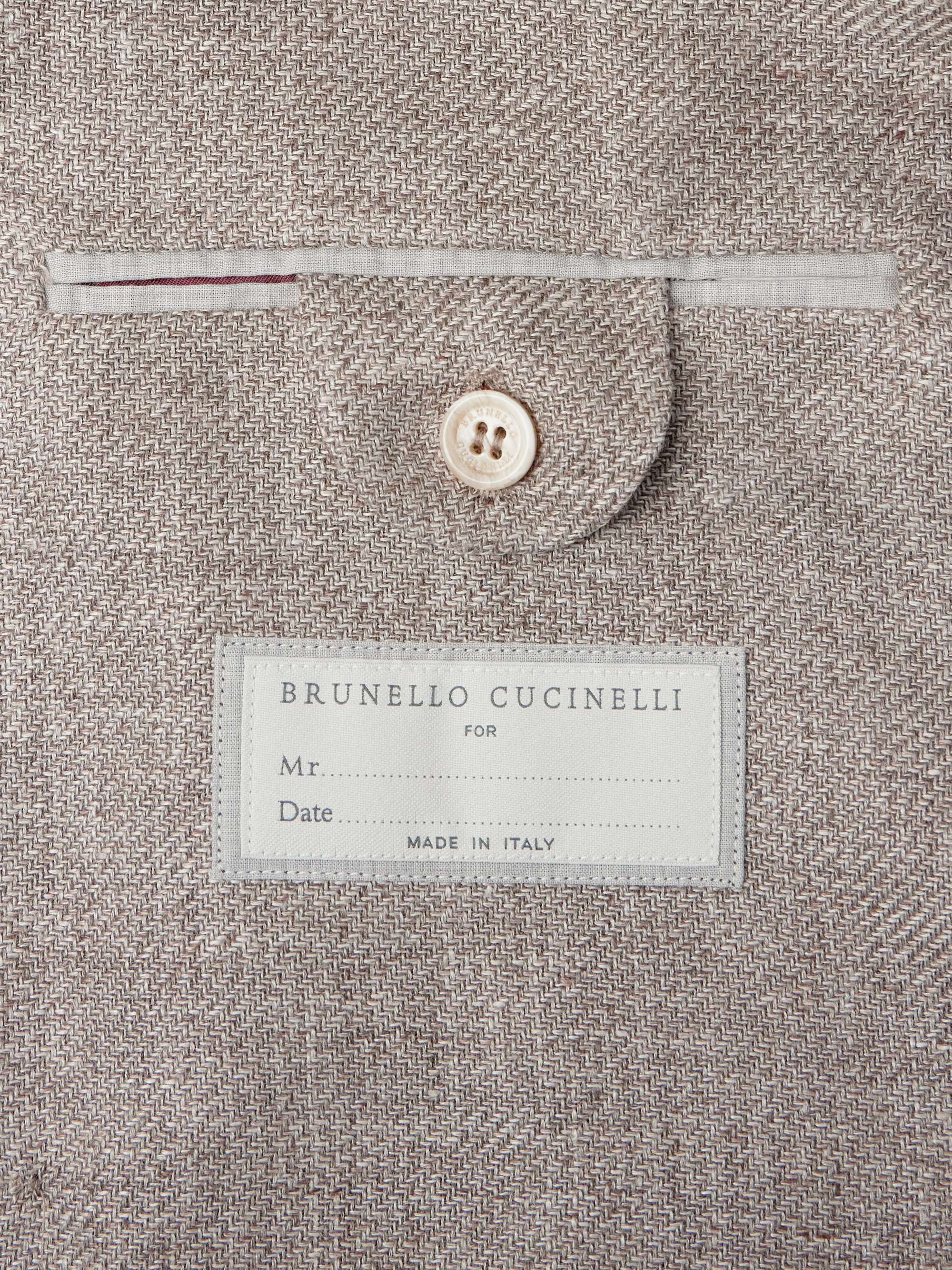 Double-Breasted Linen, Wool and Silk-Blend Hopsack Blazer view