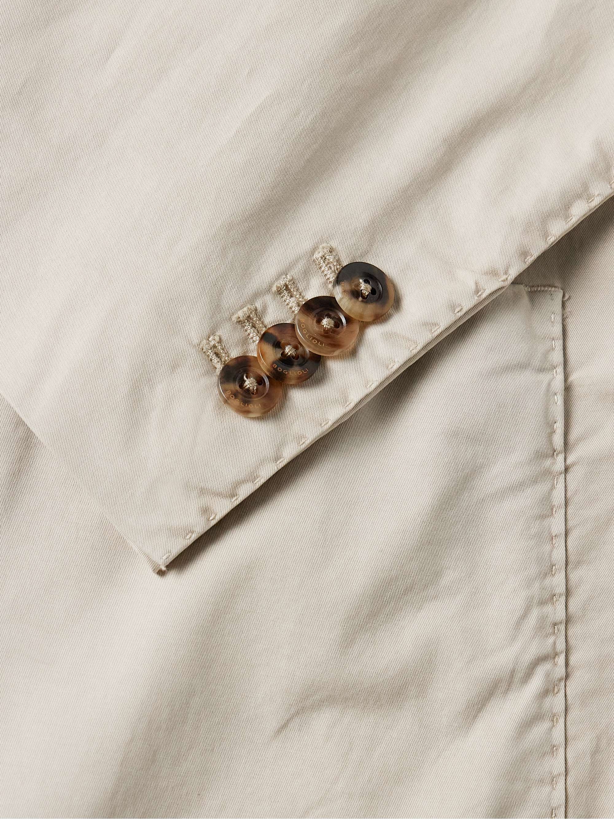 Unstructured Garment-Dyed Cotton-Blend Twill Suit Jacket view